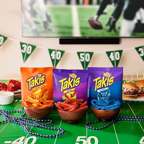 Miniatura 4 de Takis Paquete variado de 18 unidades1 oz, chips de tortilla enrollados mixtos de sabores surtidos  (8) Fuego, (6) Blue Heat, (4) Nacho intenso