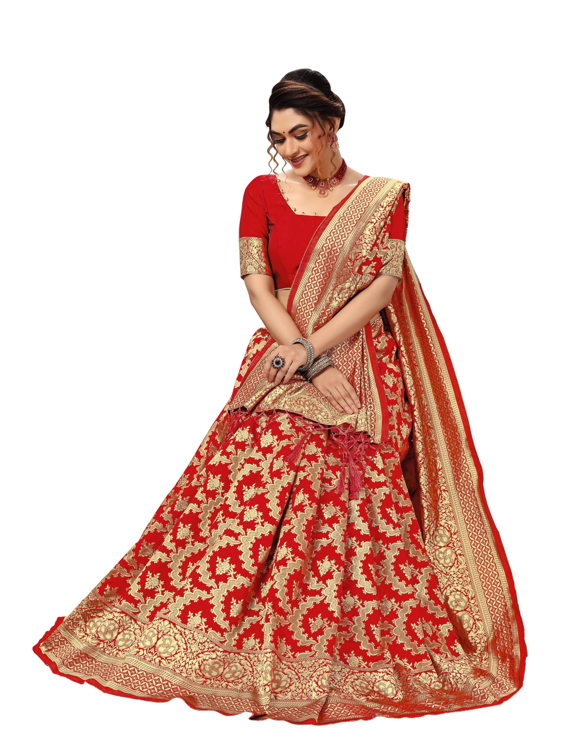 Nivah Fashion Women's Banarasi Art Silk Saree with Blouse Piece