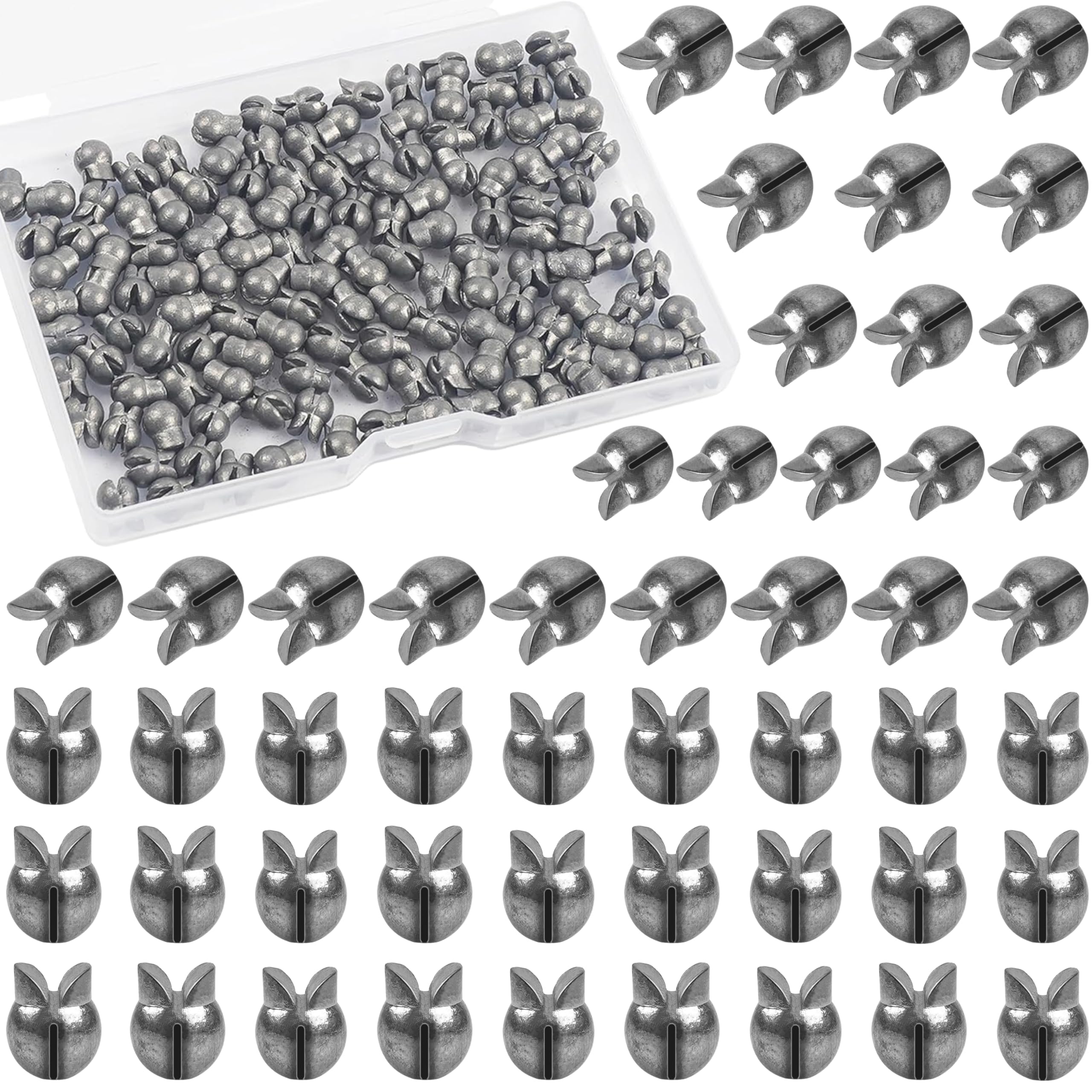 100pcs Split Shot Fishing Weights Removable Round Fishing Weights Sinkers Clip On Split Shot Weights Fly Fishing Line Sinkers for Freshwater Saltwater