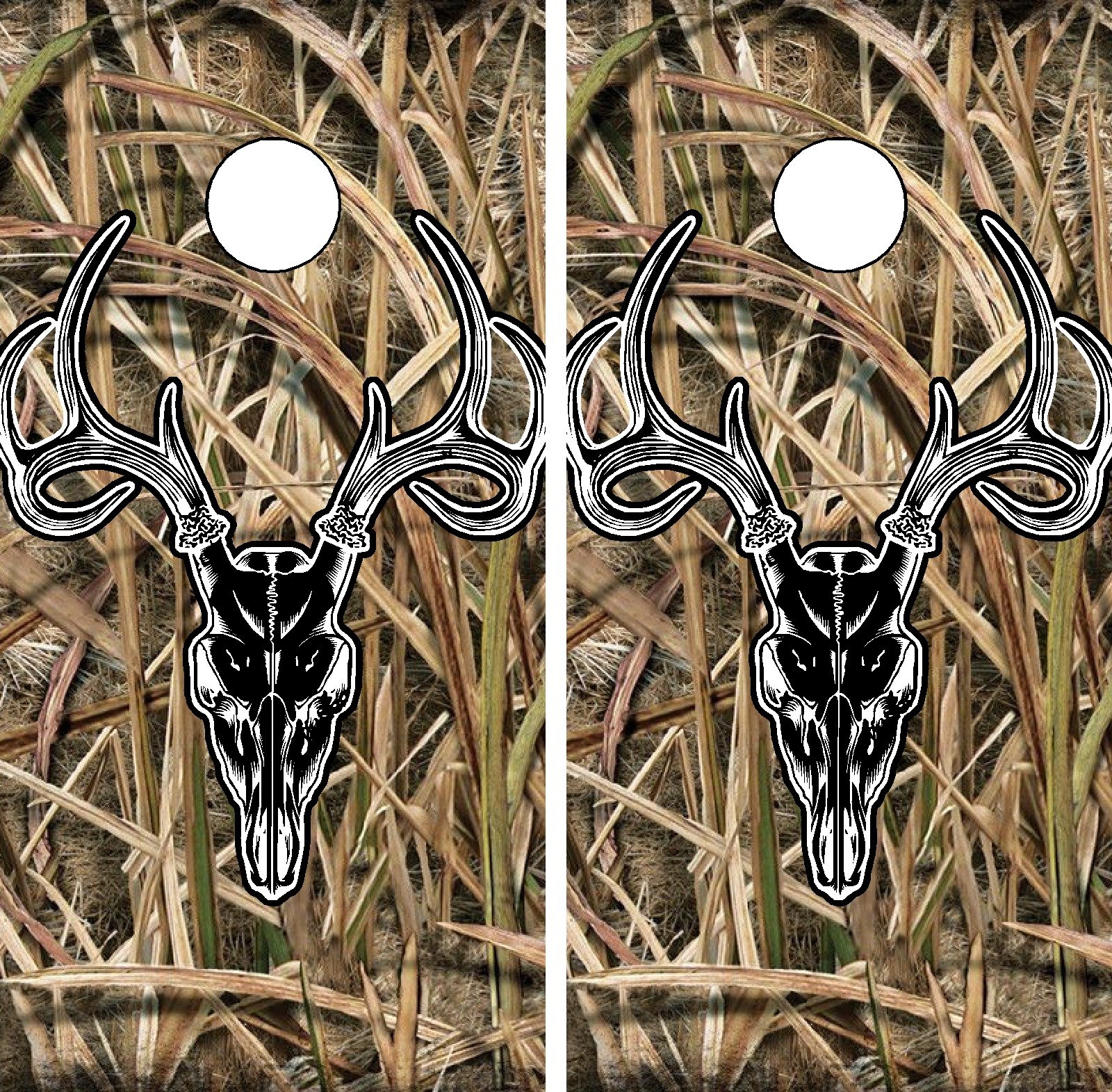 C250 Camo Deer Skull Cornhole WRAP Wraps Laminated Board Boards Decal Set Decals Vinyl Sticker Stickers Bean Bag Game Vinyl Graphic Tint Image