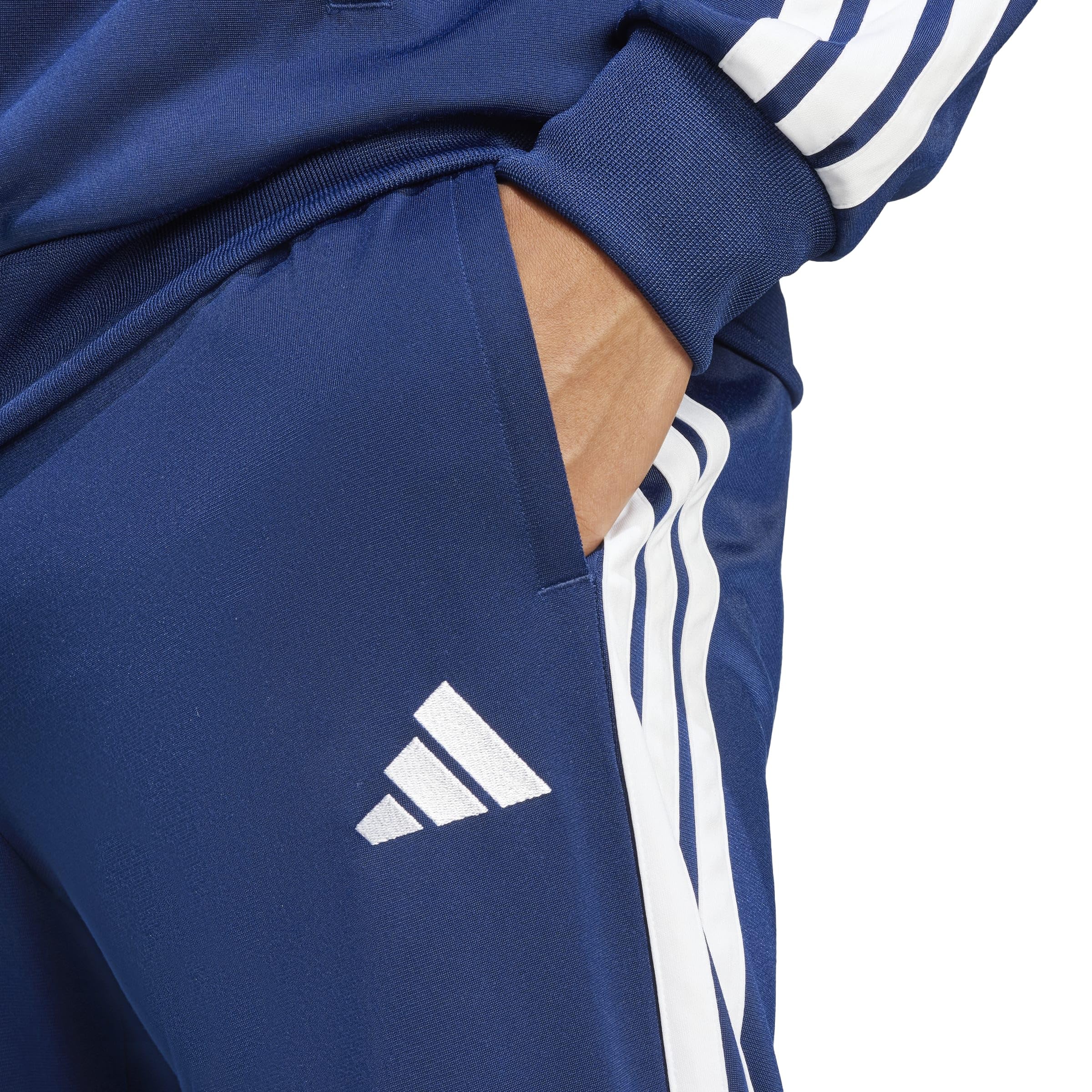 adidas Mężczyźni SPORTSWEAR BASIC 3 STRIPES TRICOT TRACKSUIT, Dark Blue, M