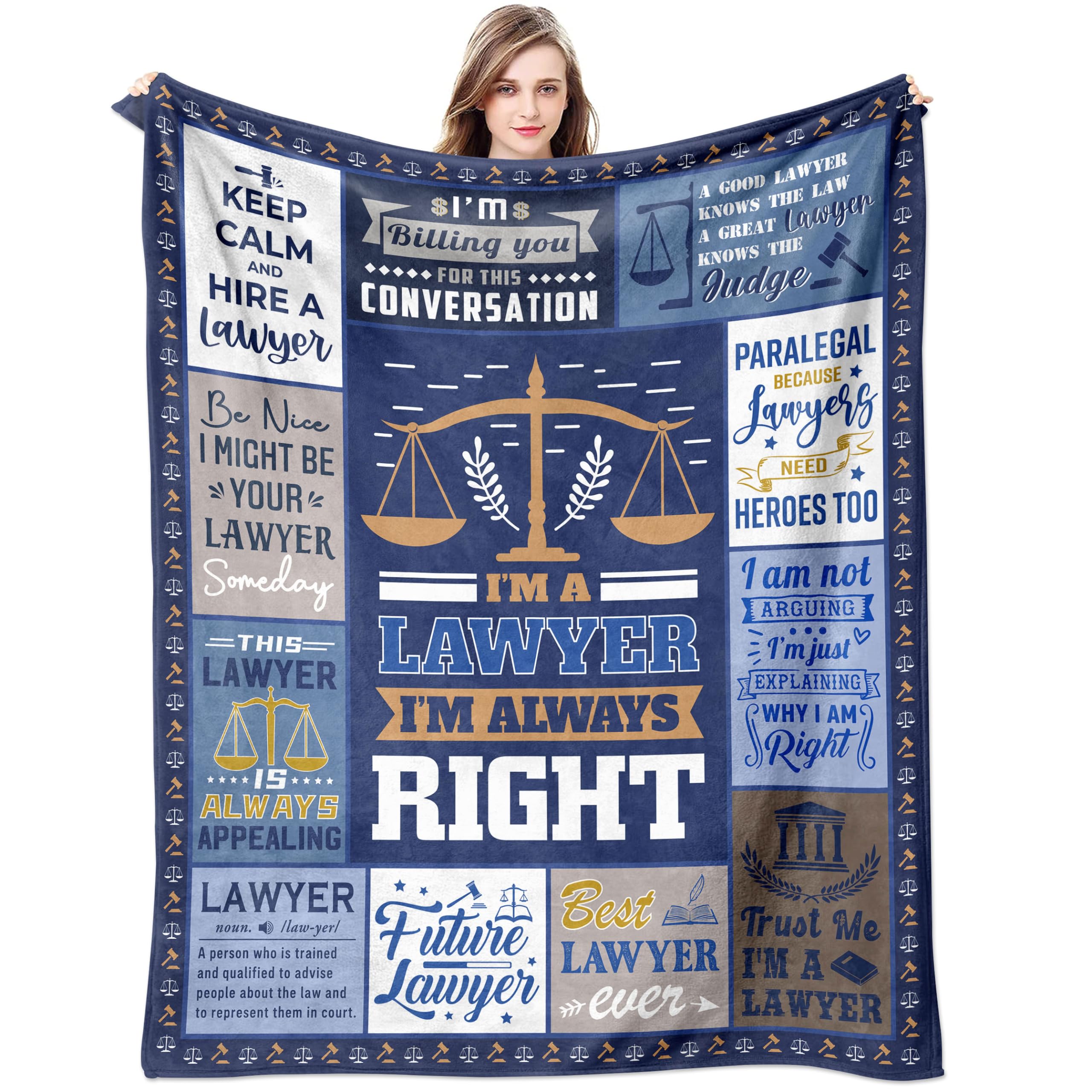 Lawyer Gifts for Women/Men, Law School Graduation Gifts, Laws School Essentials Gifts, Best Lawyer Ever Gift Ideas Throw Blanket 60 x 50 Inch