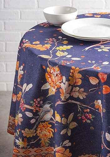 Miniatura 6 de Maison d' Hermine Mantel 100% algodón para mesas redondas de cocina, comedor, fiestas, bodas, Acción de GraciasNavidad (69 pulgadas de diámetro),