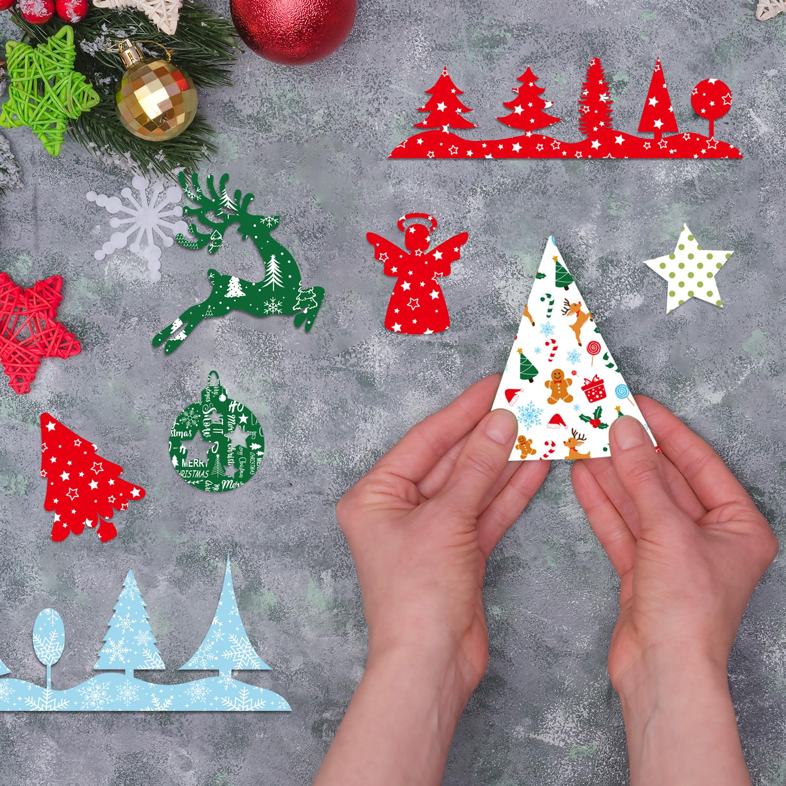 36 vellen kerst plakboek papier 15 x 15 cm, kerst patroon papier