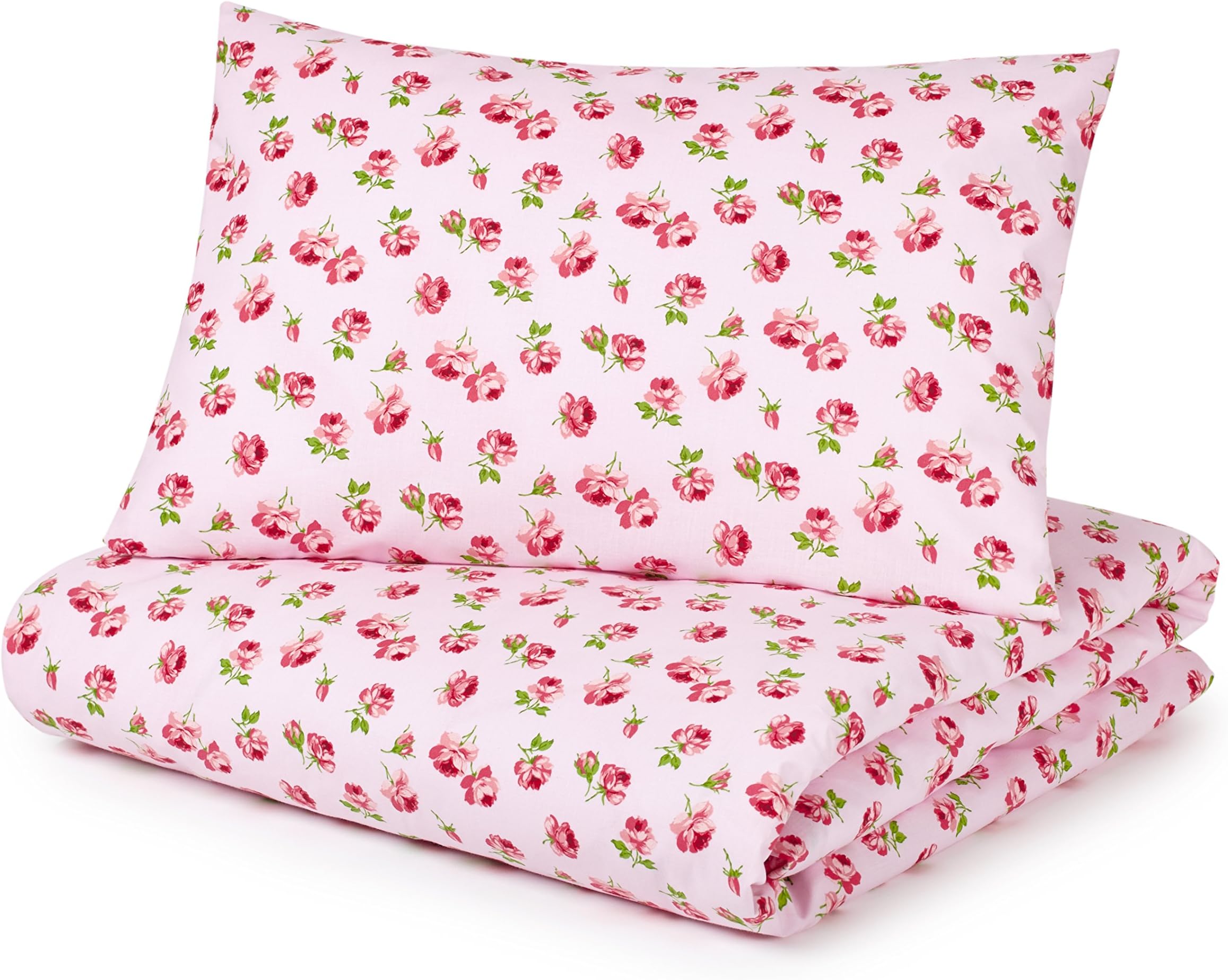 Pixie and Jack Single Duvet Cover Set, Pink Roses