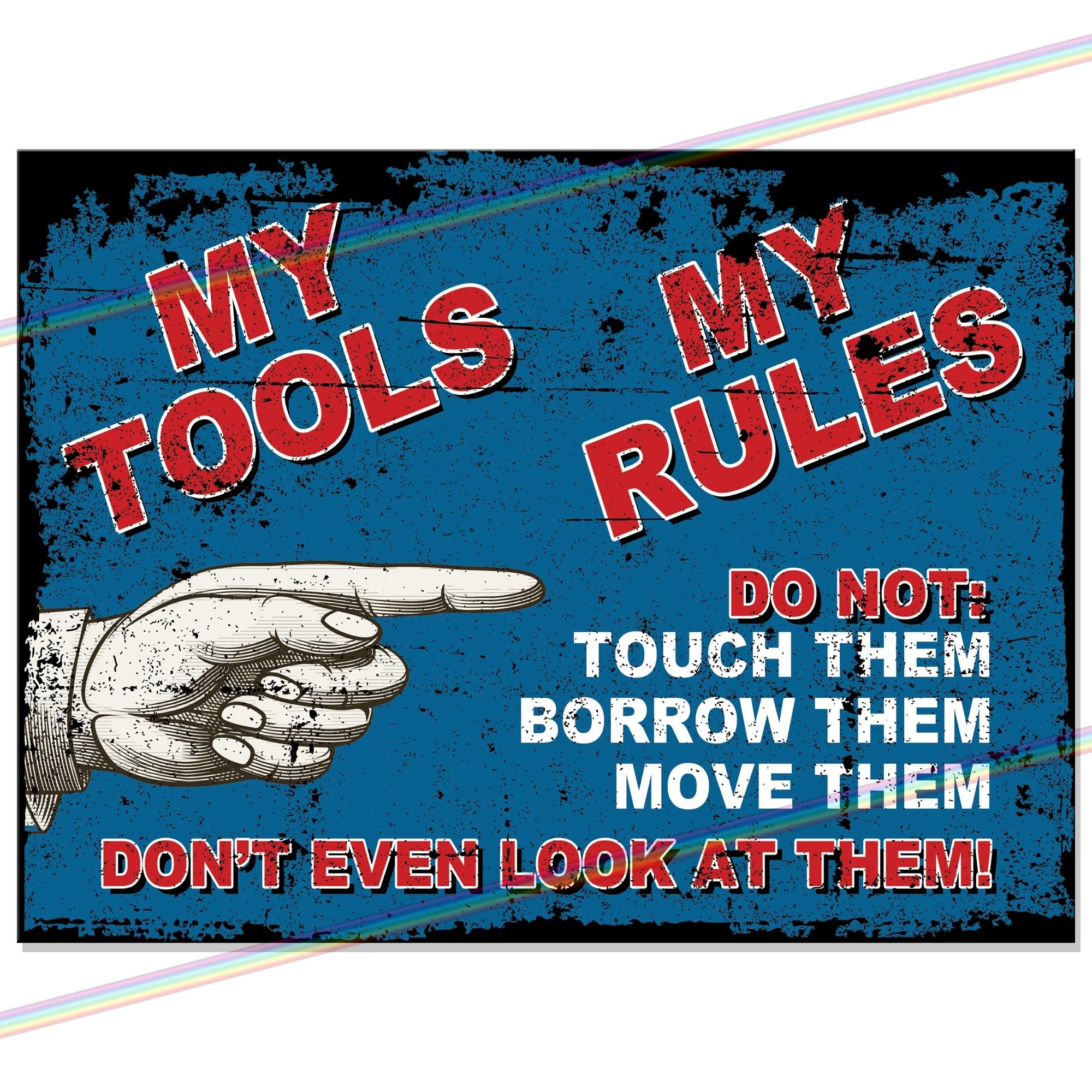 My Tools My Rules Metal Bar Sign Accessories for Home Pub or Outdoor Garden Bar Wall Plaque Man Cave Father's Day Gift Retro Vintage Signs Memorabilia 20cm x 15cm
