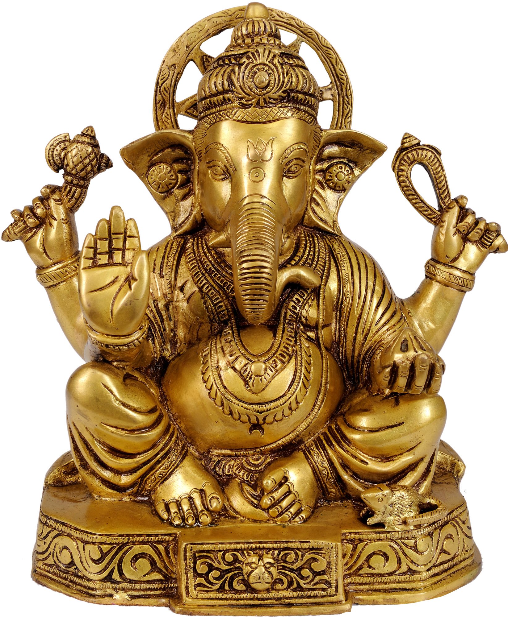 Statue de Ganesha laiton pour chasser le stress et harmoniser la decoration