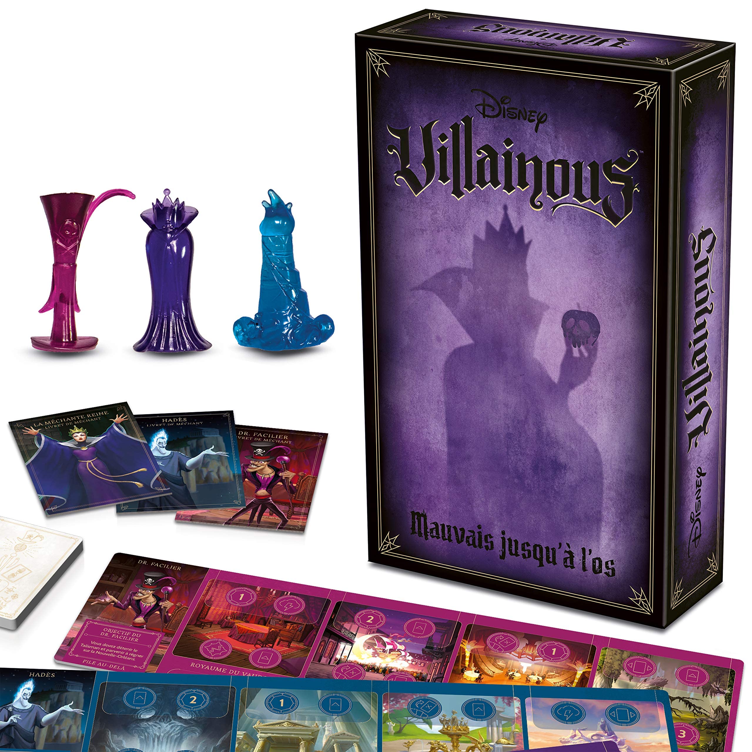 Ravensburger - Disney Villainous - Jeu de Base - 6 Joueurs dès 10 Ans & Extension 1 - Mauvais jusqu'à l'os - 2 à 3 Joueurs dès 10 Ans