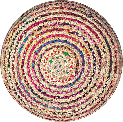 Miniatura 85 de SIMPLIHOME Nisi - Puf redondo de punto para exterior/interior en poliéster PET reciclado gris claro para sala de estar, dormitorio y habitación de