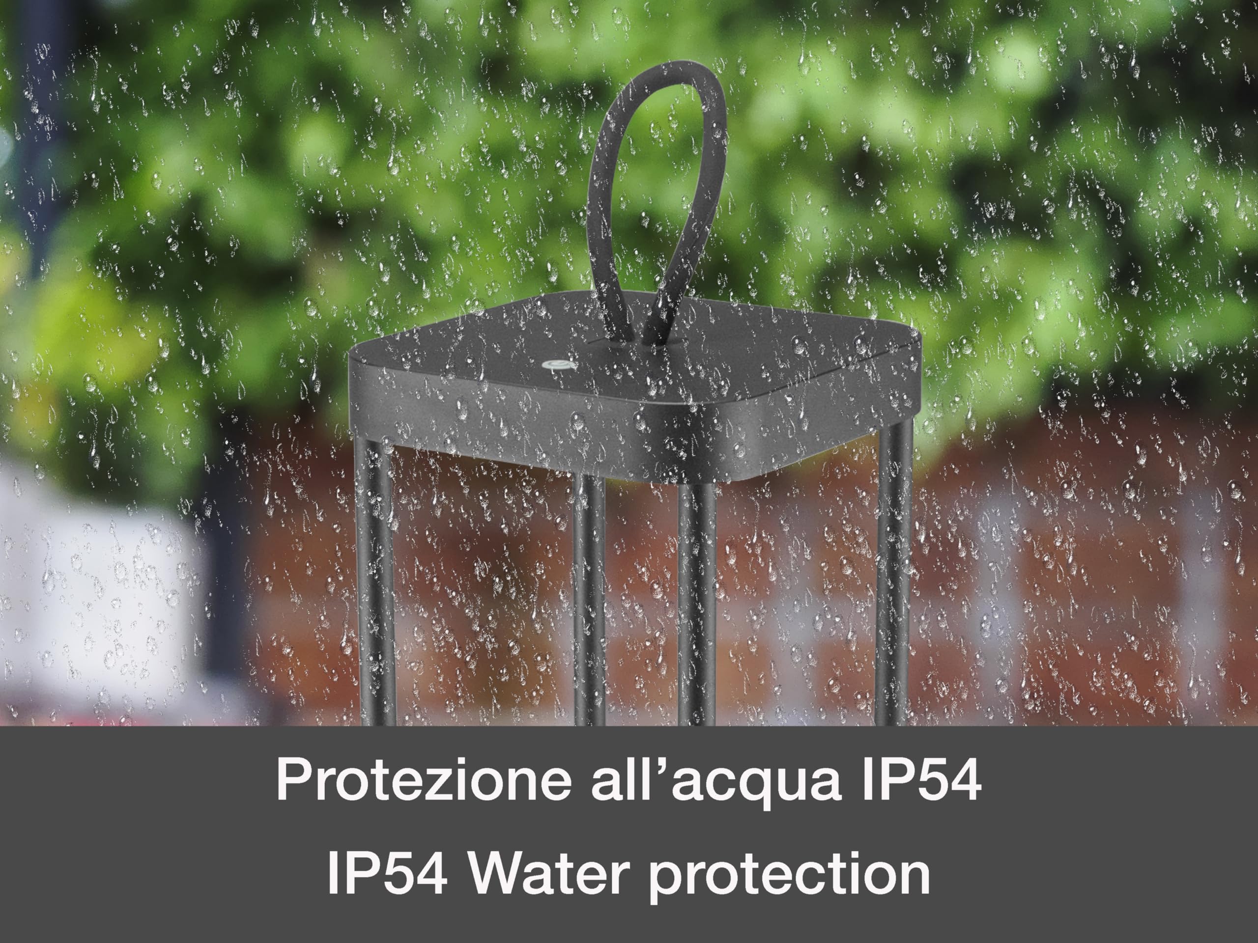 BEPER P207ILI100 Lampada da Tavolo LED Senza Fili, Luce LED Calda, Intensità Regolabile, Lampada da Esterno e Interno Ricaricabile, IP44, USB Type-C Inclusa, Autonomia 12 Ore