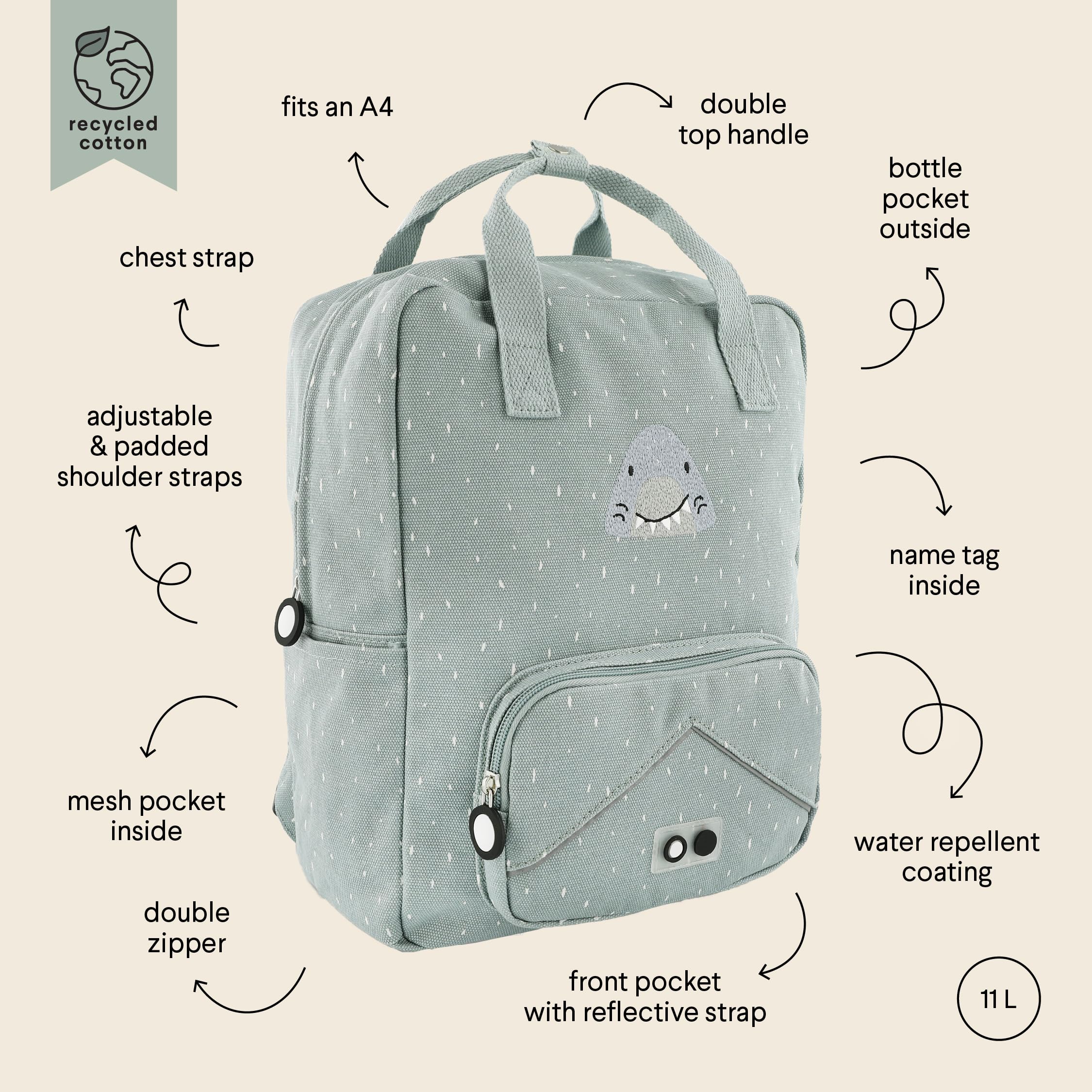 Trixie Kindergartenrucksack, Vorschulrucksack mit Brustgurt, Tasche groß
