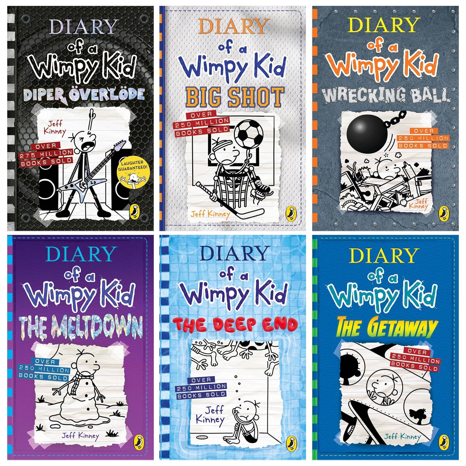 Diary of a Wimpy Kid (Book 1217) 6 Books Collection Set (The Getaway