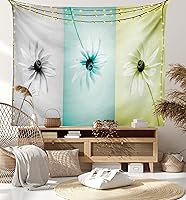 Vista 51 de Ambesonne Tapiz hawaiano, Costa Na Pali en la isla de Kauai en Hawái, día soleado, horizonte de montaña, colgante de pared para dormitorio, sala