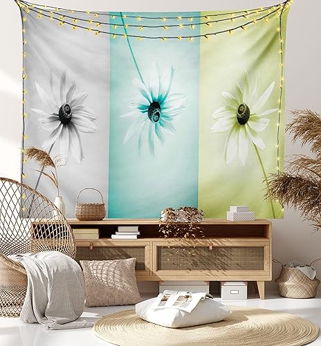 Miniatura 51 de Ambesonne Tapiz hawaiano, Costa Na Pali en la isla de Kauai en Hawái, día soleado, horizonte de montaña, colgante de pared para dormitorio, sala