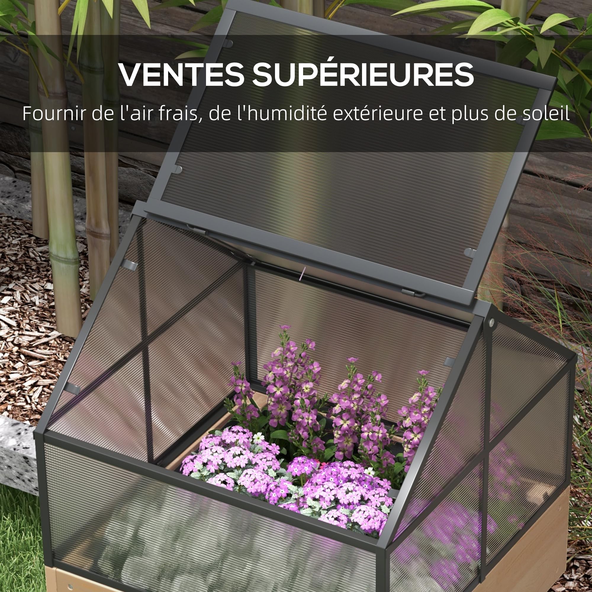 Outsunny Mini-kas kweekbed foliekas, weerbestendig, 180 x 92 x 92 cm
