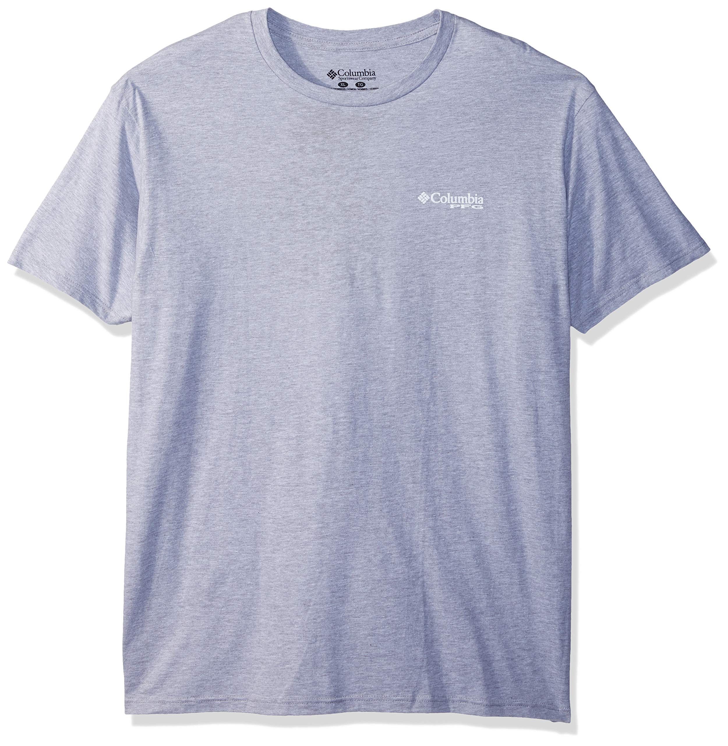 Columbia Apparel Men's PFG Graphic T-Shirt Shirt, Grey Heather/Nation, Large