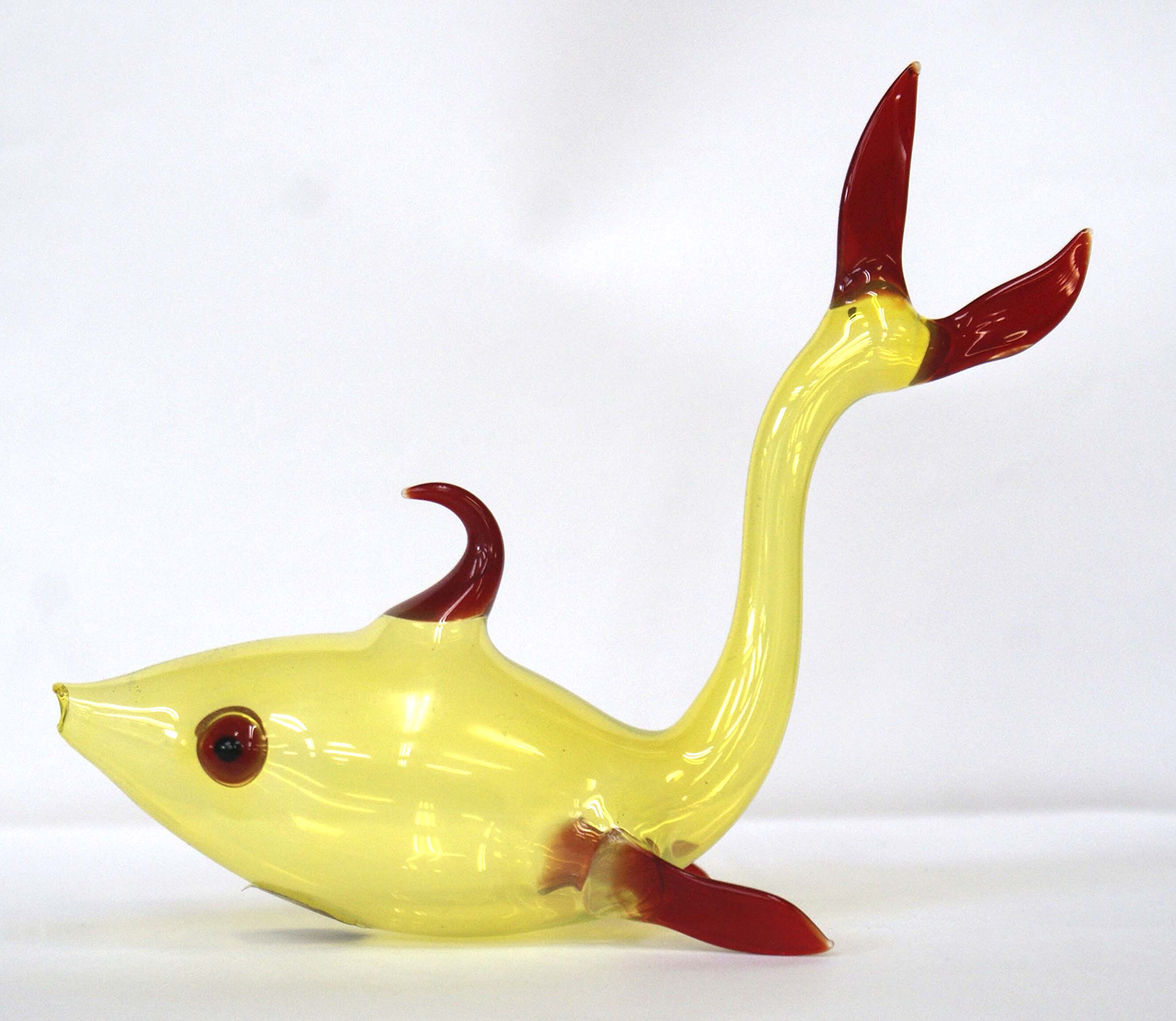 Amazon.co.jp: ボヘミアンガラス 魚（イエロー） オブジェ : ホーム