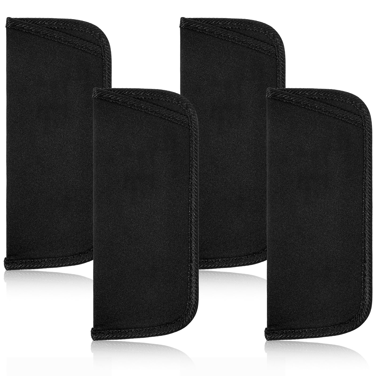 Grevosea 4 Pack Slip in Eyeglasses Cases, Soft Protective Glasses Case Black Storage Glasses Sleeve Eyeglass Pouch Holder for Women Men Glass Sunglass Reading Glass