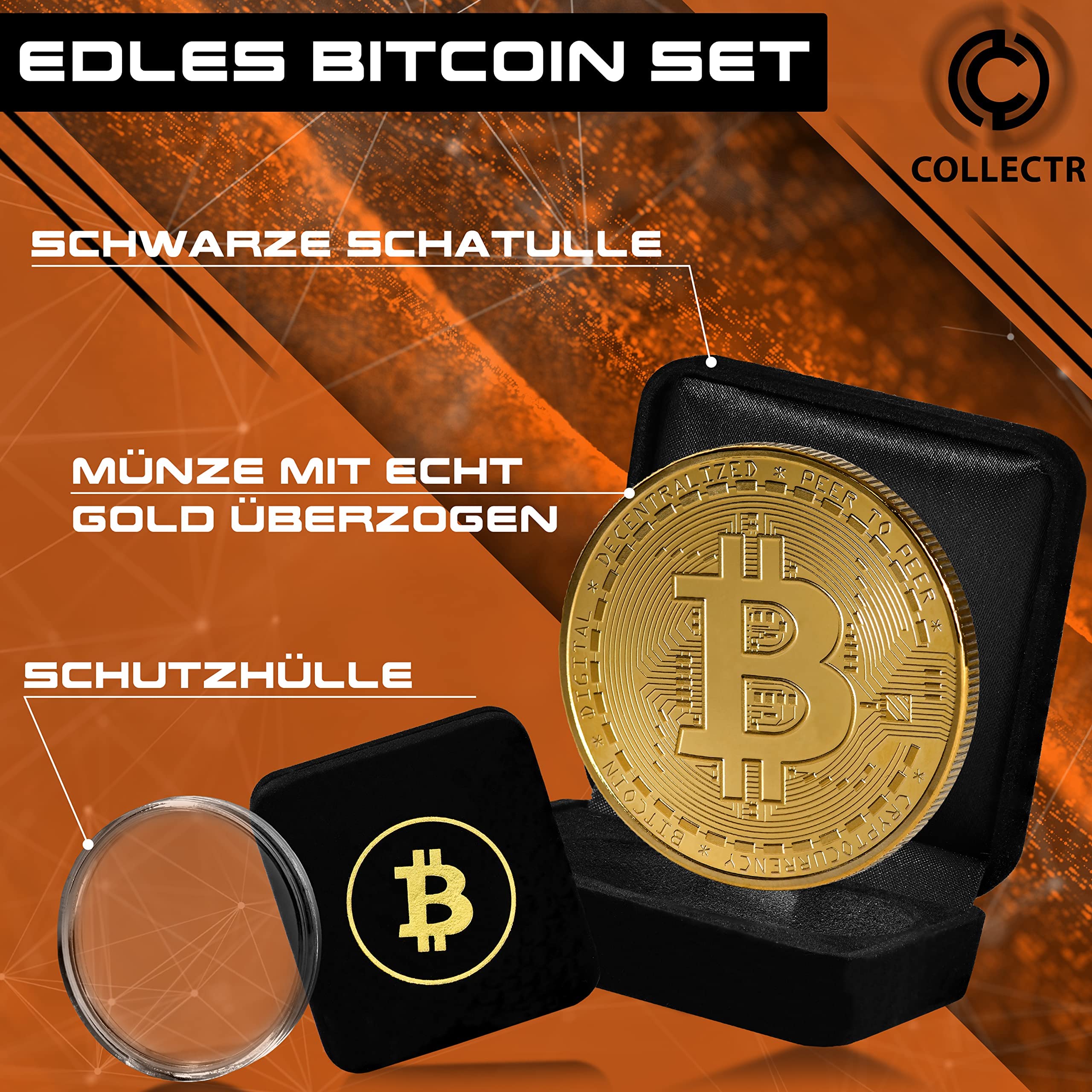 Crypto Gift Coins Bitcoin Commemorative Coins - 2 Pack Gold Plated BTC  Collector Coins 1.6-inch 1.1-oz Bitcoin Gift Card