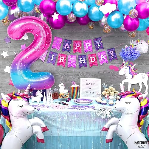 Miniatura 2 de KatchOn, globo gigante arcoíris número 2 de 40 pulgadas  Globos número 2 para cumpleaños  Globo de 2 años para decoraciones de 2 cumpleaños para