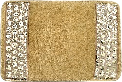 Zahari Home Sinatra Alfombra Moderna de Baño Alfombra Clásica de Lujo para Baño Decoración Contemporánea Alfombrilla de Baño Oro Champán para Ducha