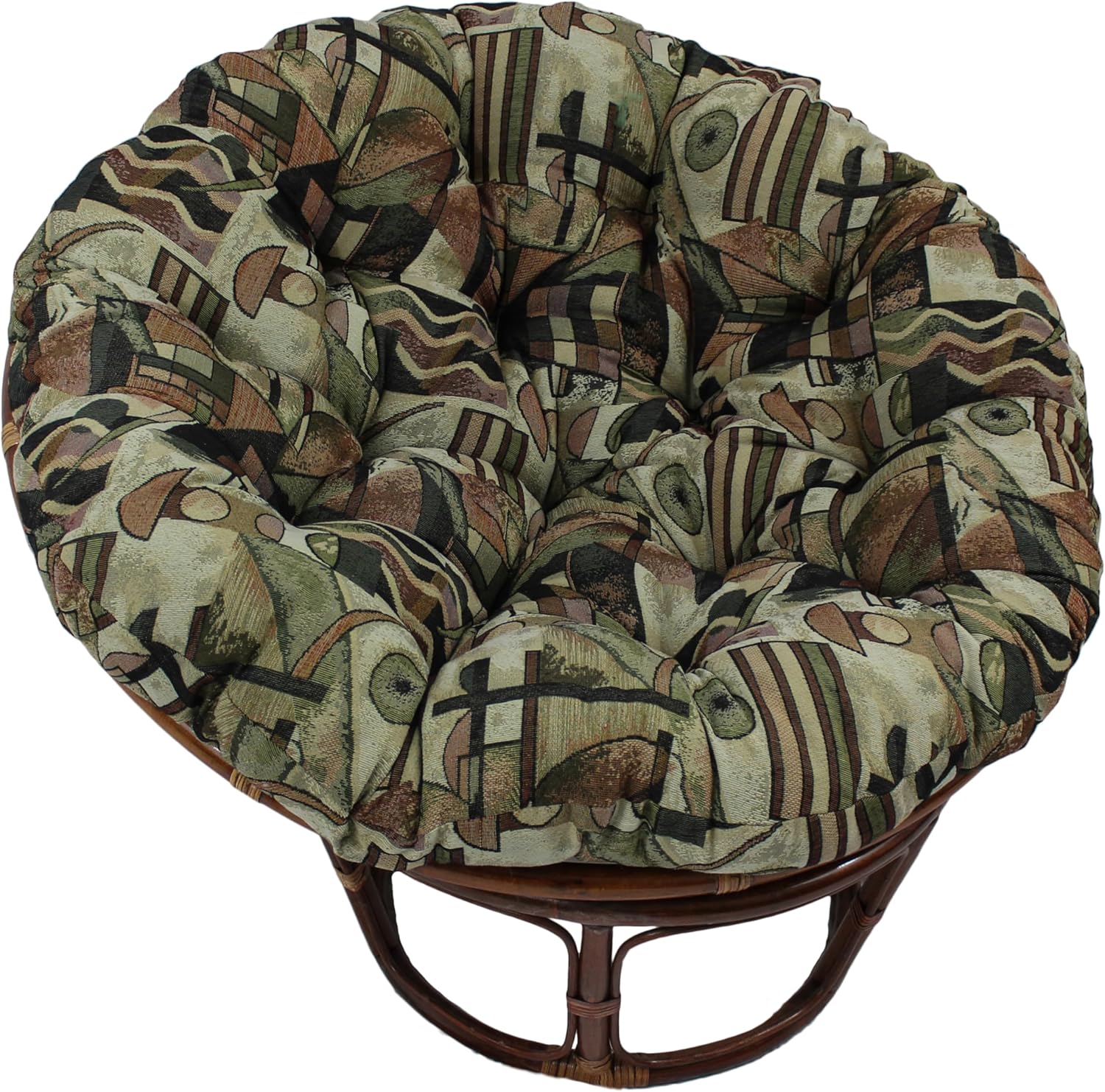 Blazing Needles Patterned Tapestry Papasan Chair Cushion, 52" x 6" x 52", Congo