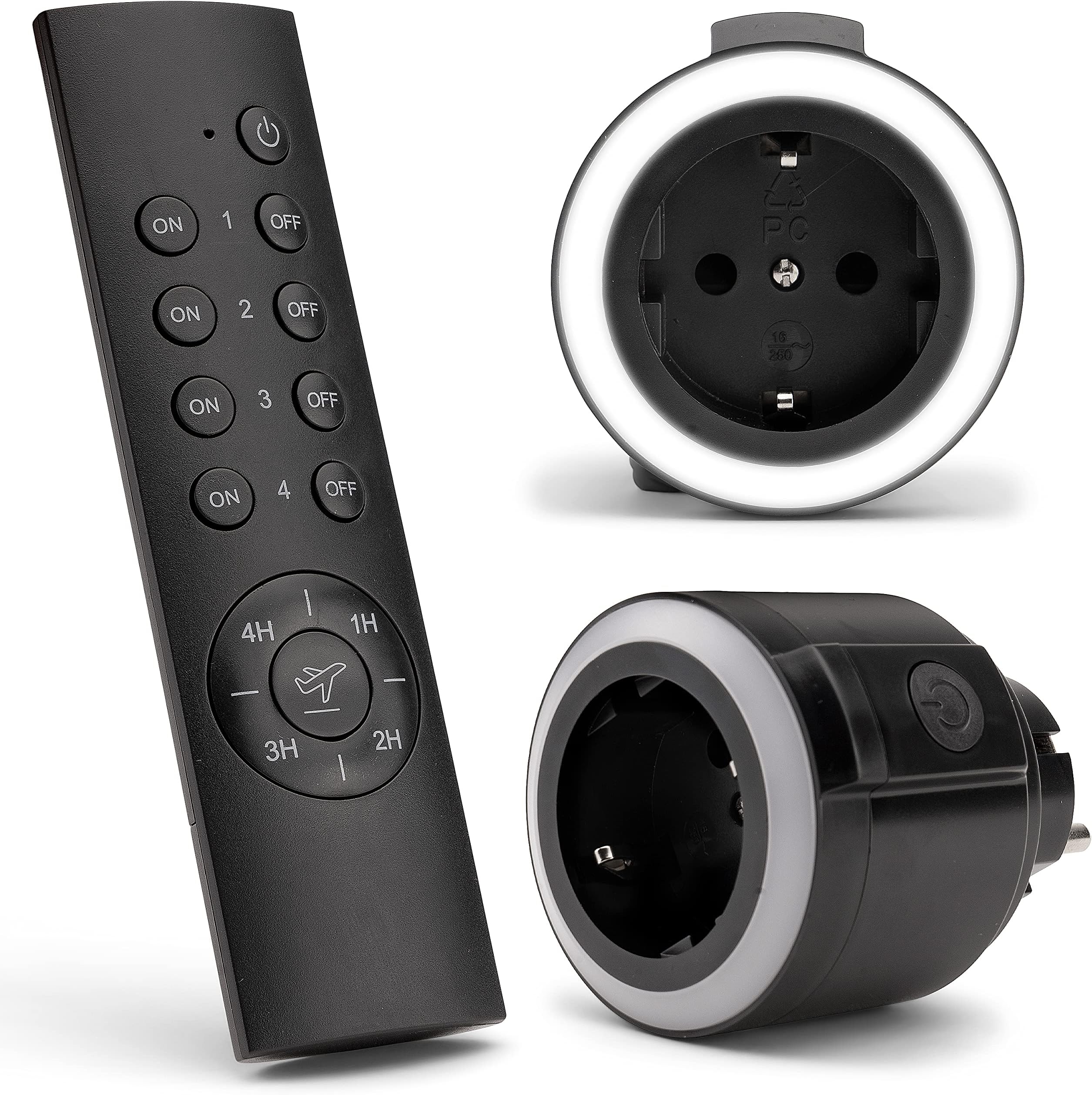 Sonsonai Funksteckdosen mit Fernbedienung, 5 Steckdosen und 2 Fernbedienungen Steckdose , 70M