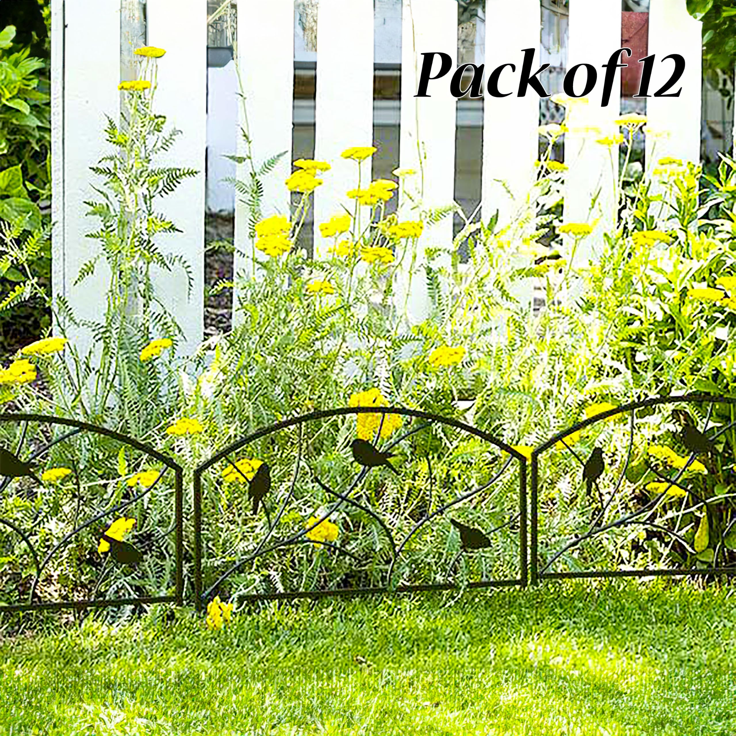 Amazon.com : Panacea 84565 Perching Birds Garden Border Fence, 18