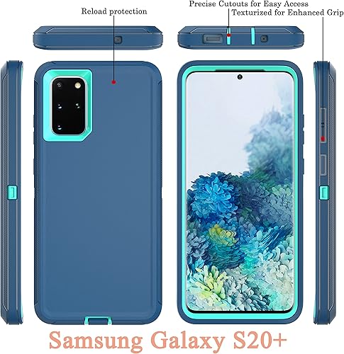 Miniatura 2 de YmhxcY Funda de la serie de protección de tres capas para Samsung Galaxy S20 Plus de 6.7 pulgadas, con película de TPU flexible y película para Aqua