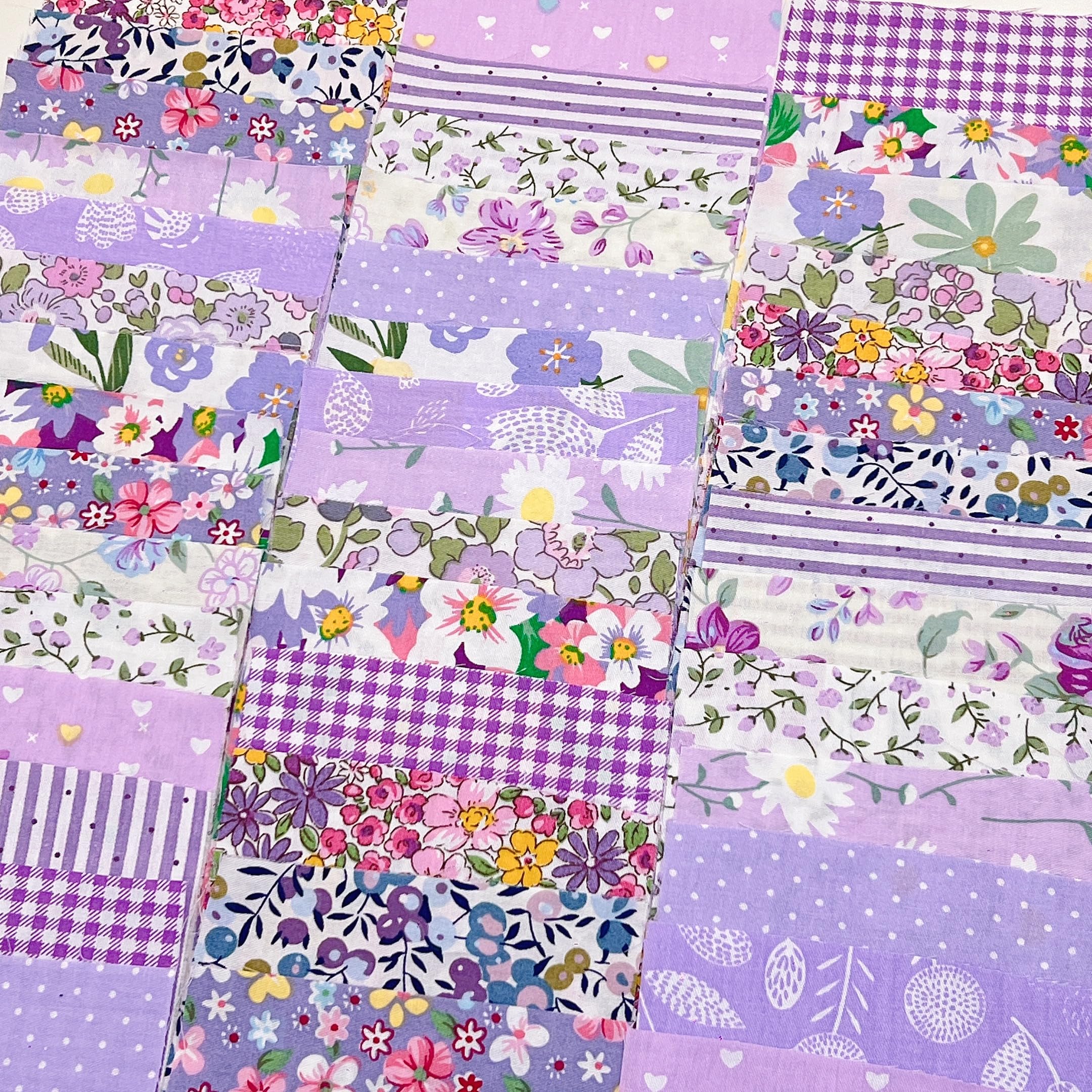 Cotton Fabric DIY Making Supplies Quilting Patchwork Fabric Fat Quarter Bundles DIY for Quilting Cotton Patchwork Cushions (42pcs Purple, 9.8" x 9.8")