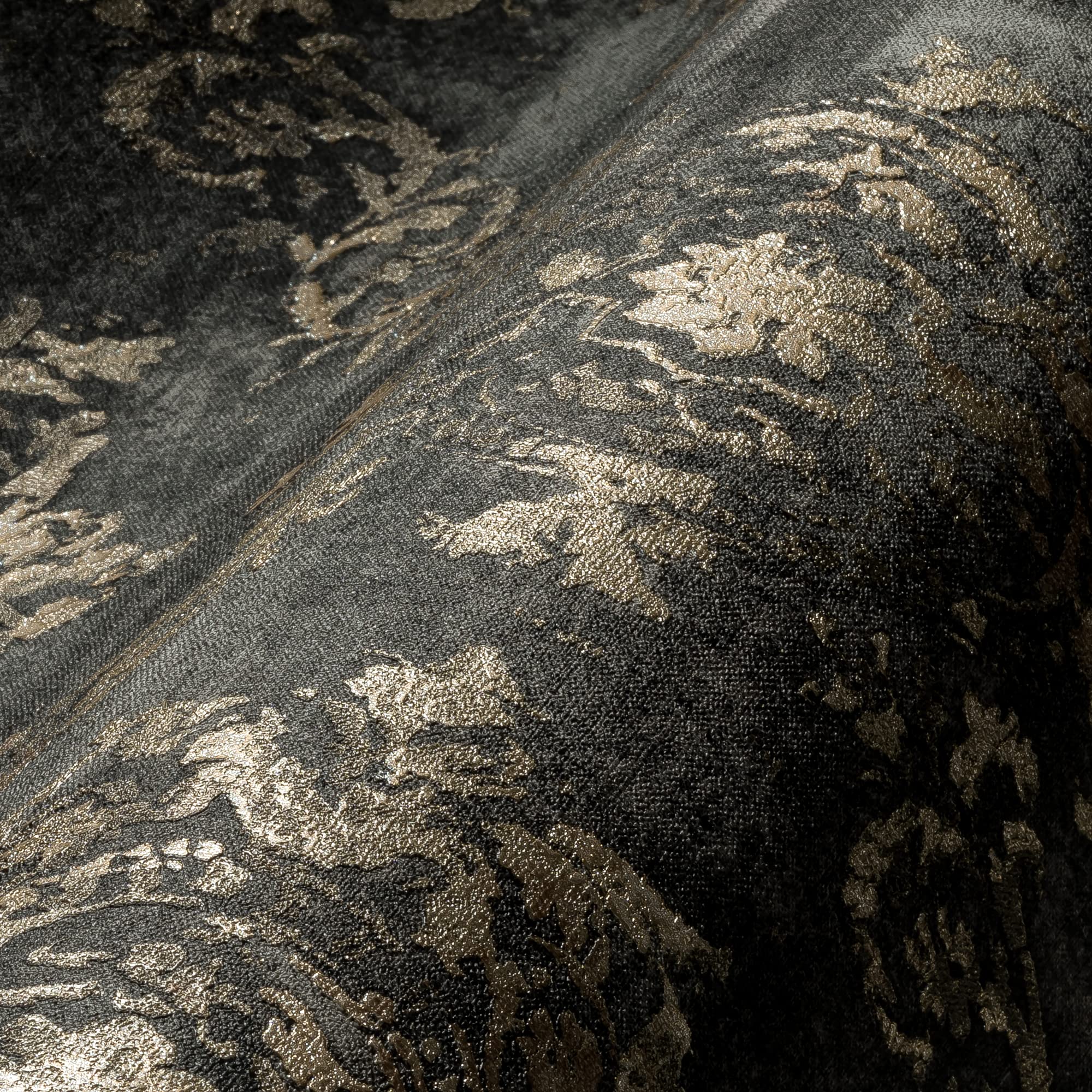 Livingwalls tapeta na fizelinie - tapeta barokowa w kolorze antracytu i beżu - tapeta do różnych pomieszczeń - tapeta ścienna o wymiarach 10,05 m x 0,53 m