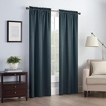 Eclipse Canova 42" x 84"-Rod Pocket Single Panel Privacy Window Treatment Living Room, Forest