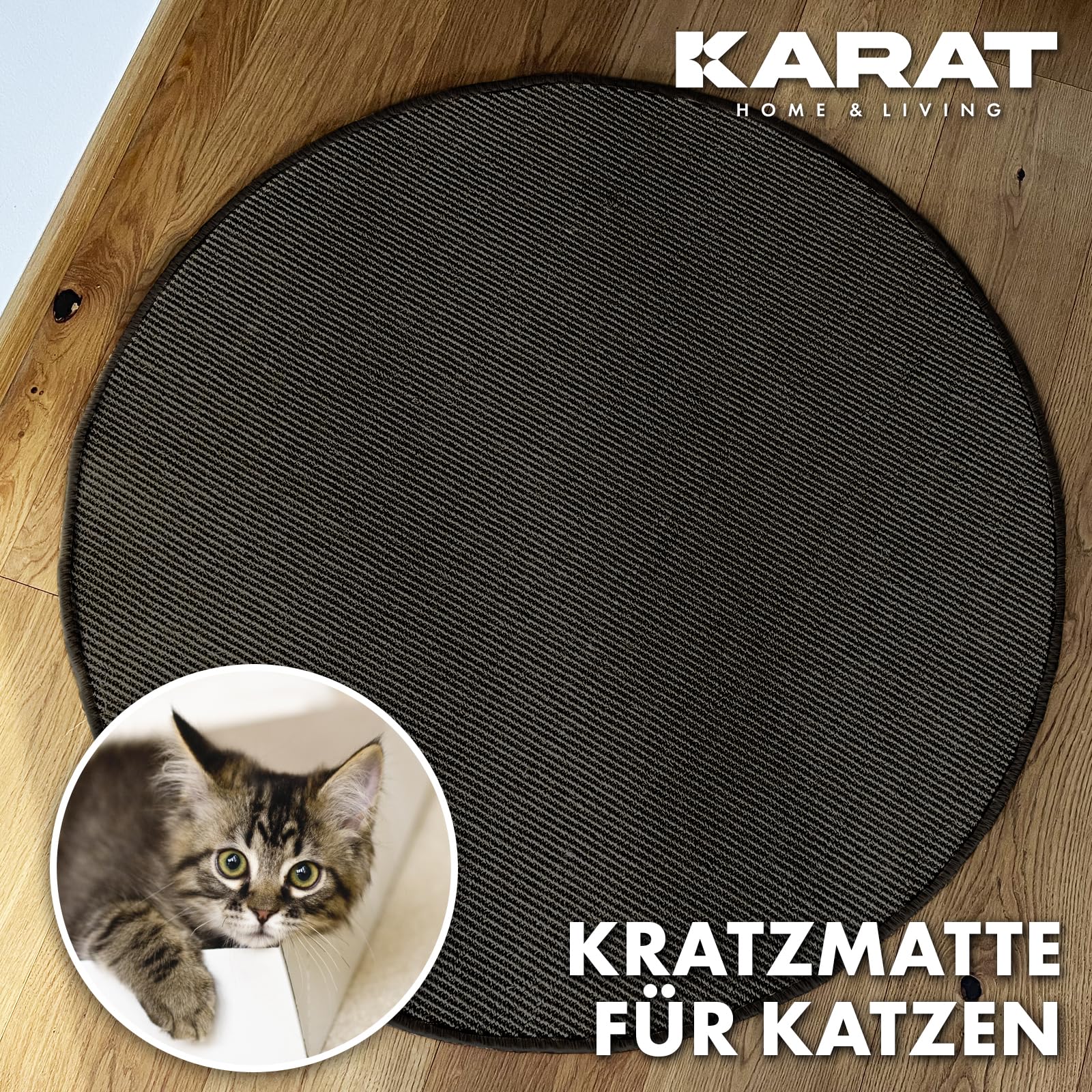 Floordirekt Krabmat Voor Katten, Rond, Diameter 50 Cm, Van Natuurlijk Sisal Krabmogelijkheden Krabmeubel Muur Of Vloer Robuust En Wasbaar Groen 652864121