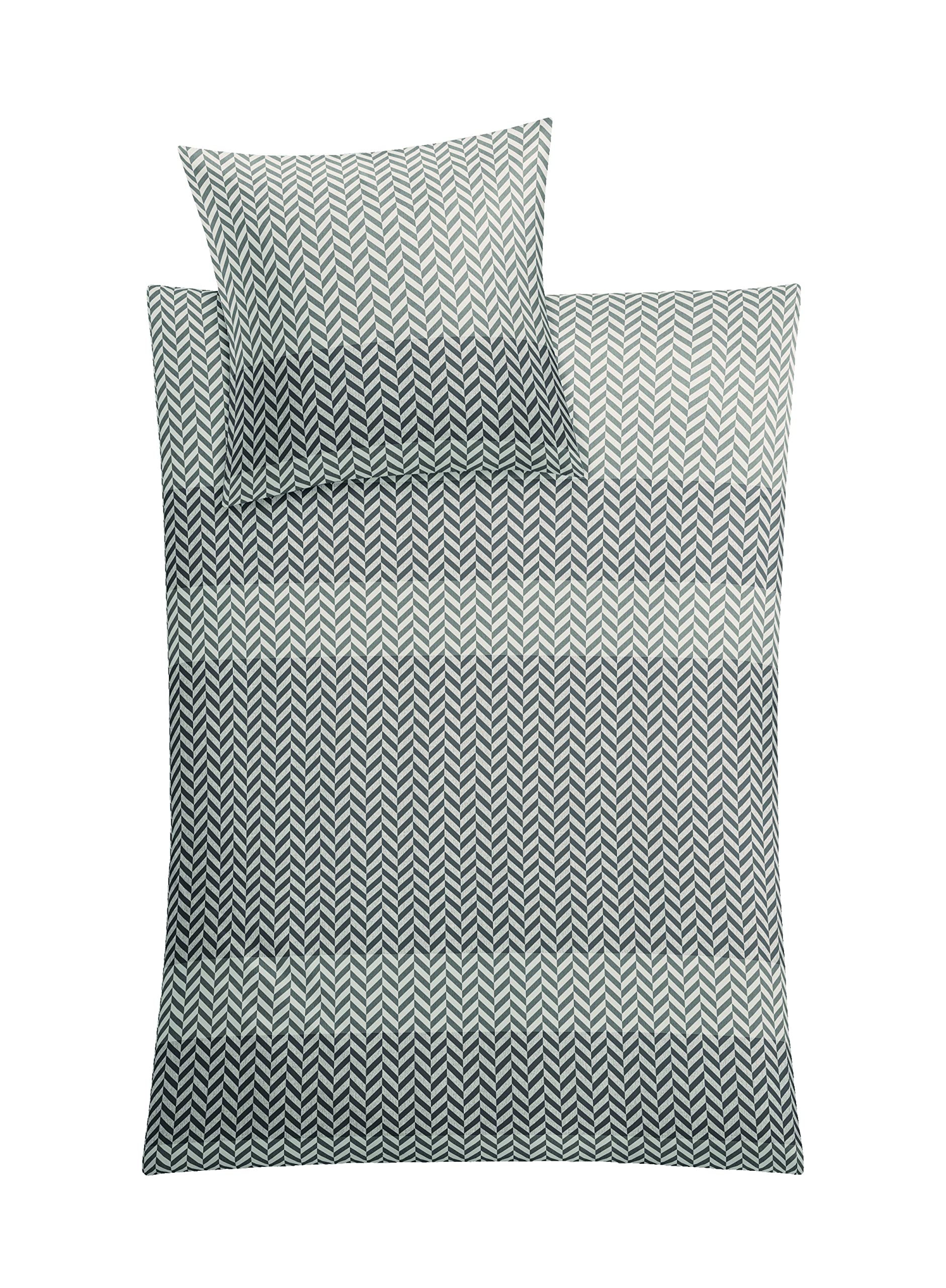 Kleine Wolke Cosy Bed Linen, Cotton, Grey, 155 x 220 cm (80 x 80 cm)