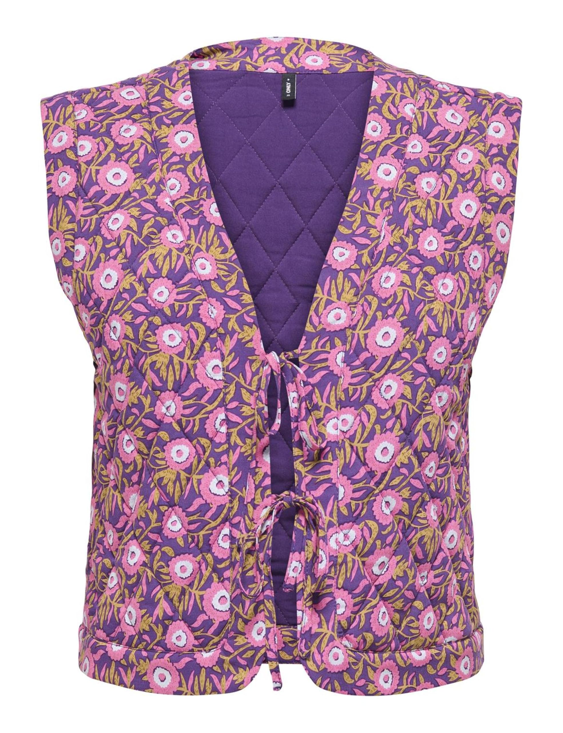 ONLY Onlnovella Quilt S/L Tie Vest WVN, Amaranth Purple, L, Amaranto Púrpura, L