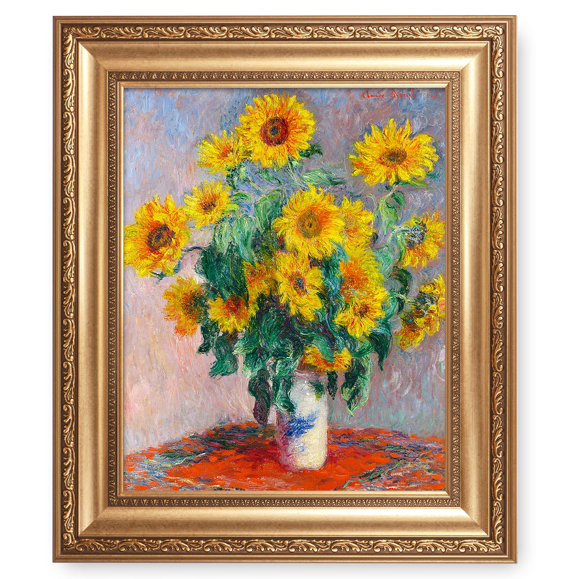 限定マット額装品/デイヴィッド・ホックニー/Sunflowers for Amazon.com: Bouquet of Sunflowers by Claude Monet Framed Size