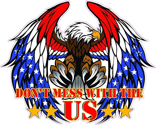 Eagle American Flag Don't Mess with US Decal (5" x 5")