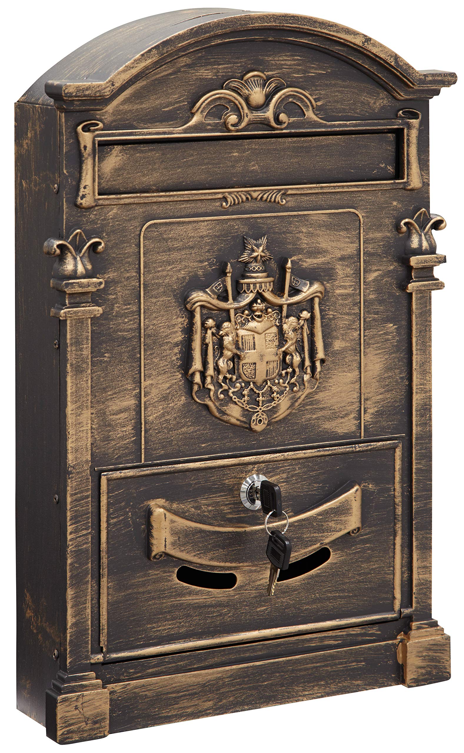 Arregui Residencia Maxi D-2152/B Buzón de Aluminio de Estilo Clásico, tamaño L (gran capacidad), bronce