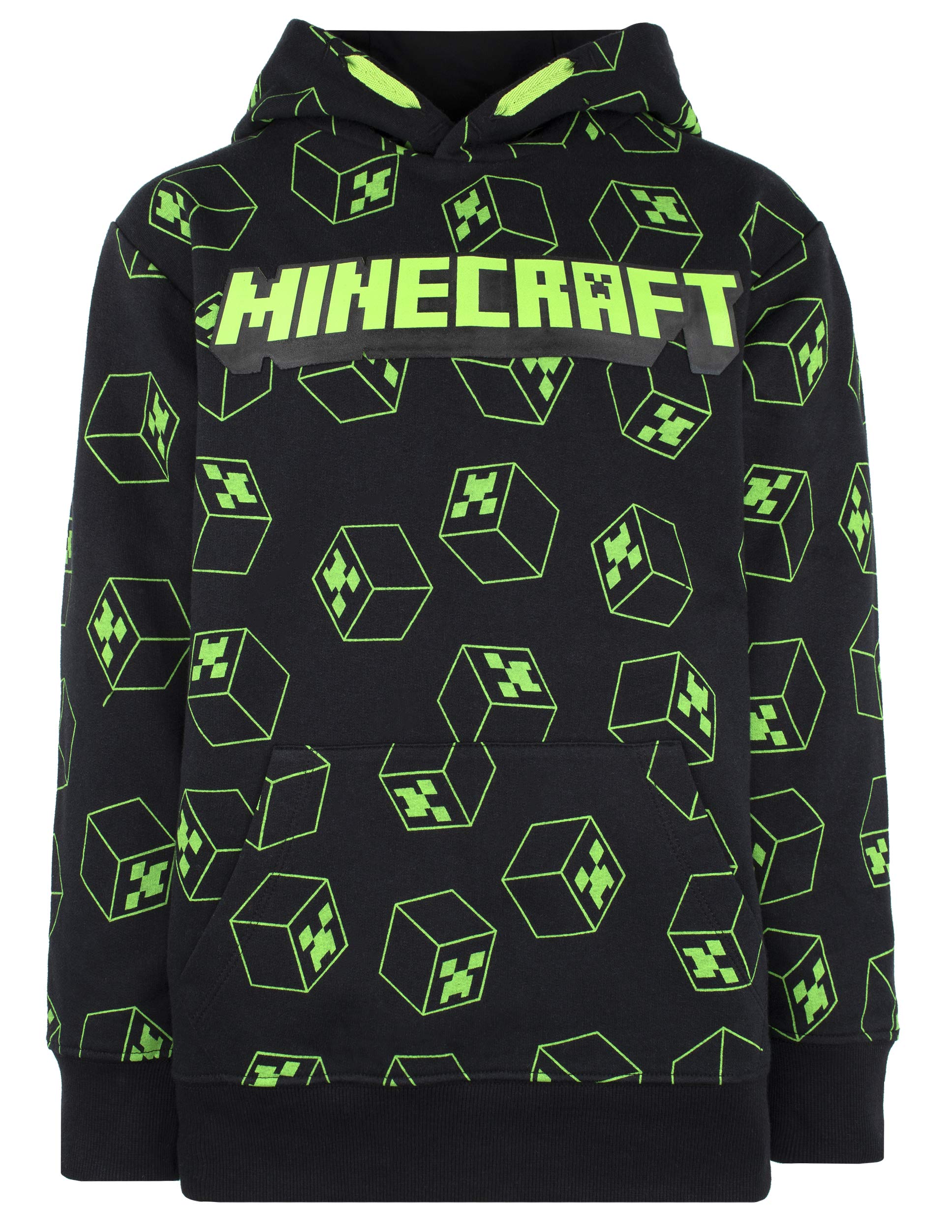 Felpa Minecraft Creeper Per Bambini - 100% Cotone Taglie 5-12 Anni