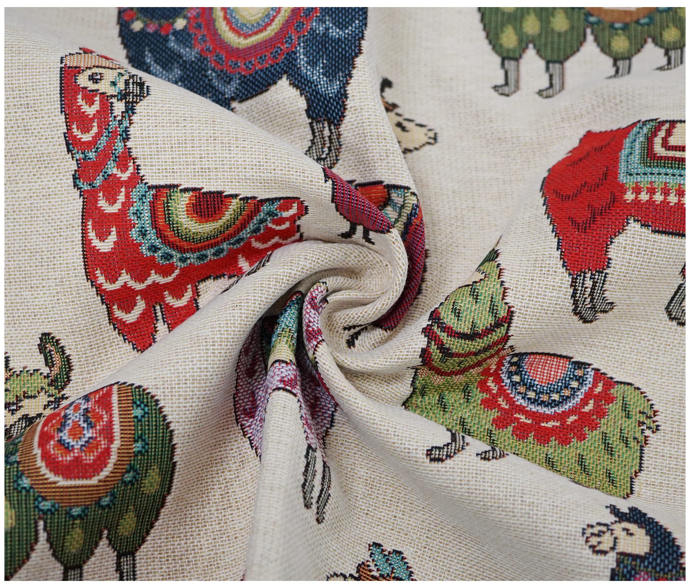 Thefabrictrade Llama Alpaca Luxury Tapestry Woven Curtain Upholstery Fabric Sofa Cushion Durable Material (A4 Sample (21 X 30Cm), )