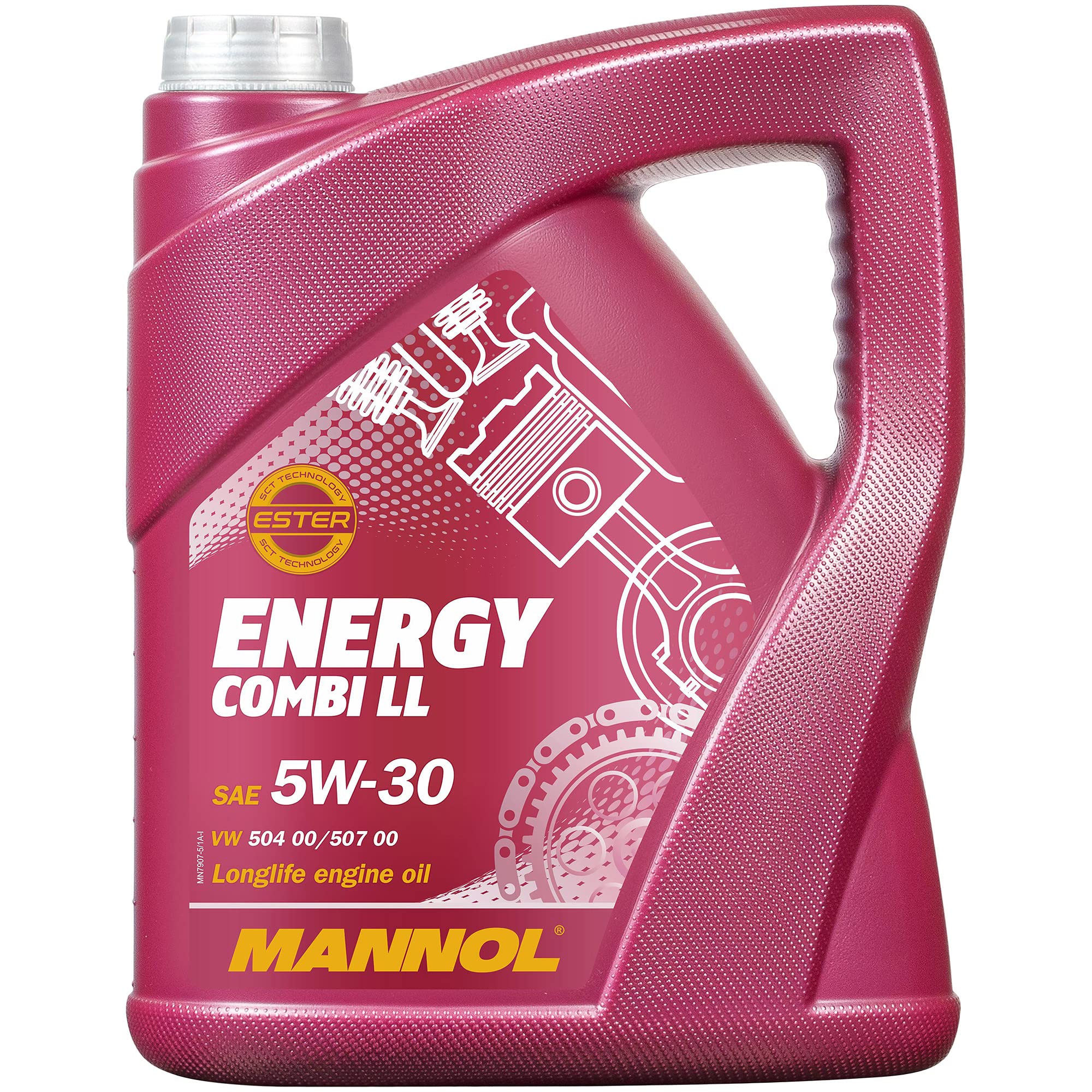 Aceite de motor Mannol Energy Combi LL 5W-30 69796295, 10 l, 2 x Mannol Motor Flush aditivo