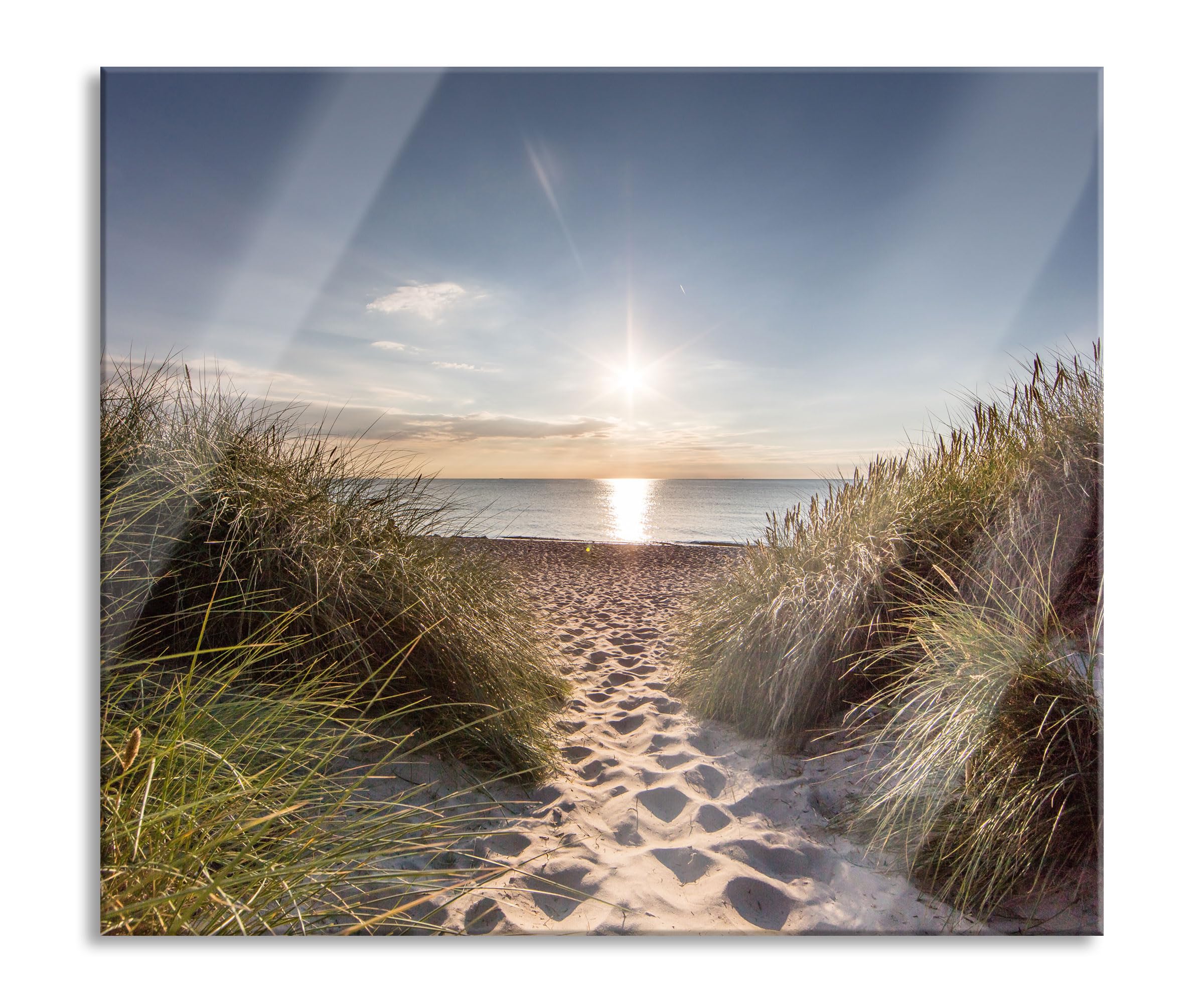 der Weg ins Meer Herdabdeckplatte & Spritzschutz aus Echtglas | Für Herd-Kochfelder | 60x52 cm