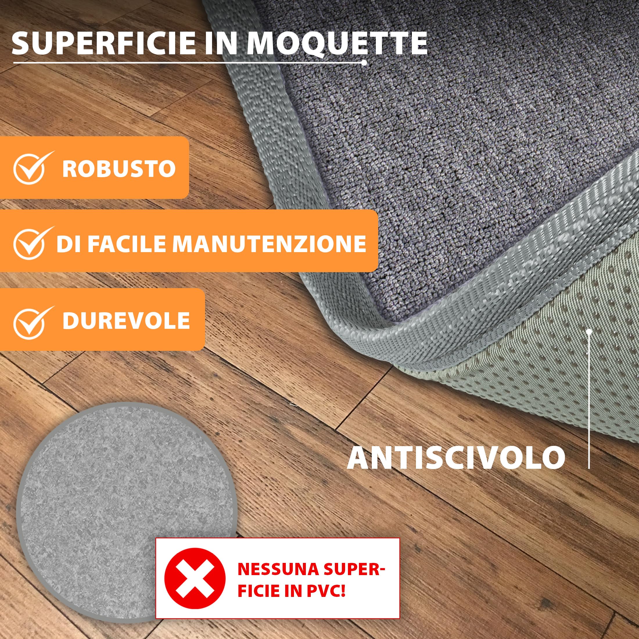 Mi-Heat Warm-Feet Tappeto Riscaldante per Piedi (55x110cm) – Tappetino Scaldapiedi Infrarossi con Timer e Dimmer, ca. 40°C – Base Antiscivolo Ufficio, Grigio