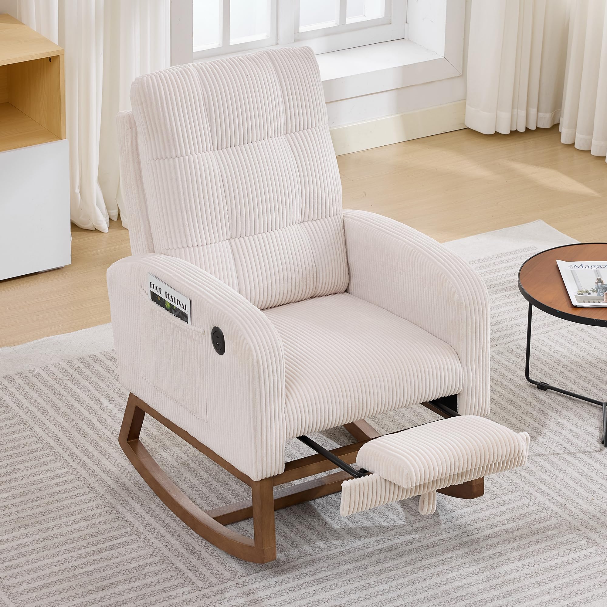 Photo 1 of ***MISSING PARTS***(READ NOTES)
Garvee Upholstered Nursery Rocking Chair - Beige Corduroy