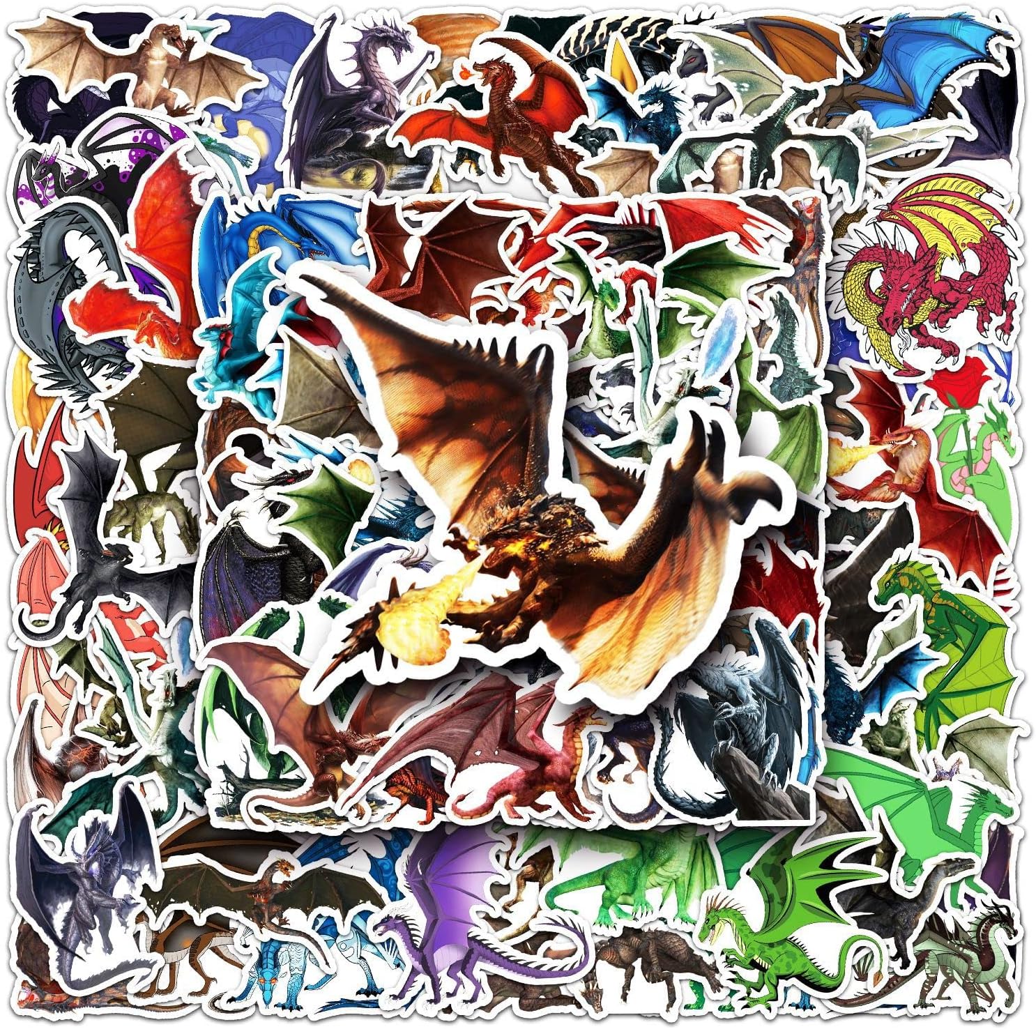 Amazon.com: Cute Wings of Fire Dragon Stickers,60 Pack Fire Pterosaur ...