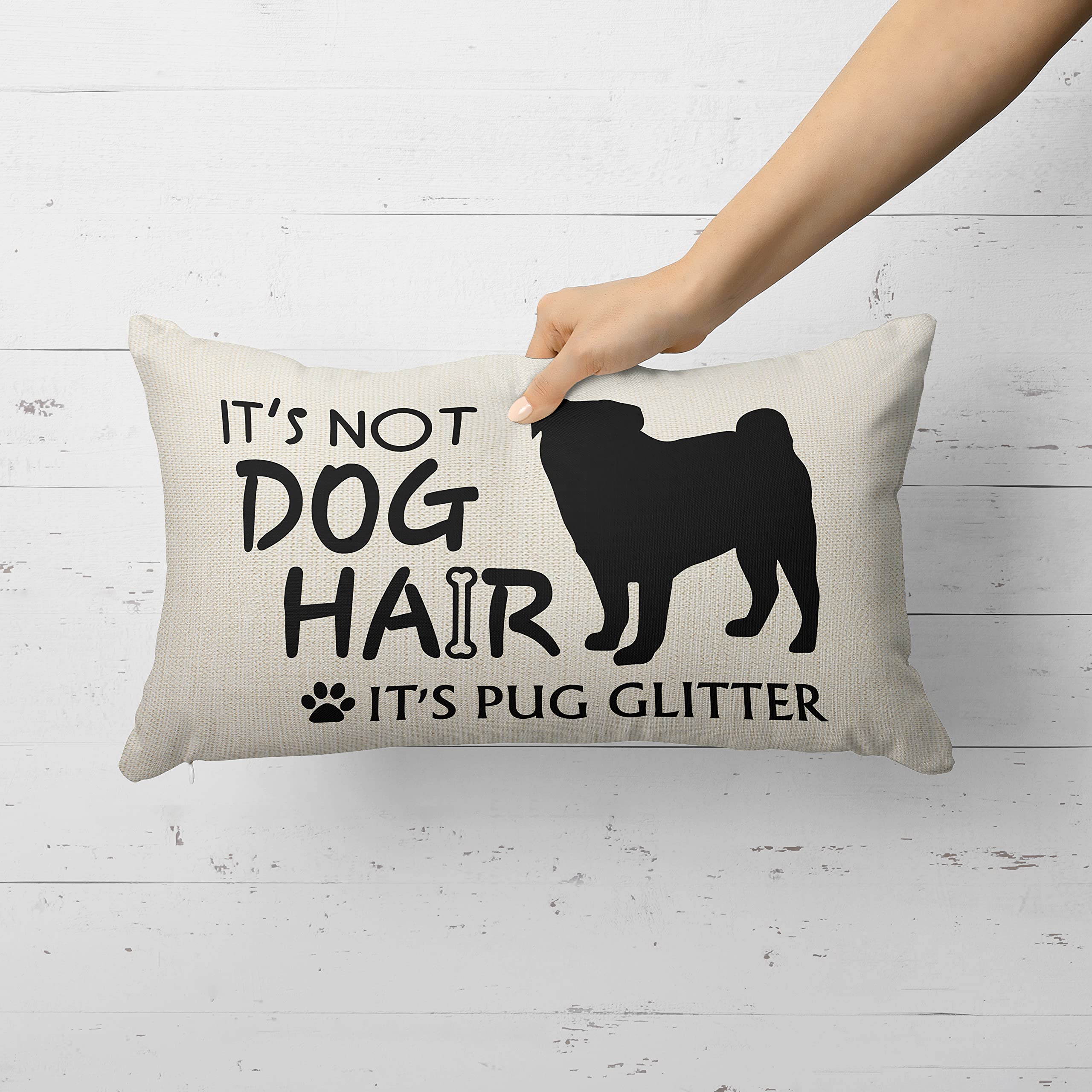 Rusenbao Funny Pug Dog Decorative Pillows Covers For Bed 18x18 Inch, Pug  Gifts For Pug Lovers, Pug Pekingese Stuff Gifts Pug Decor Pillow Covers For 