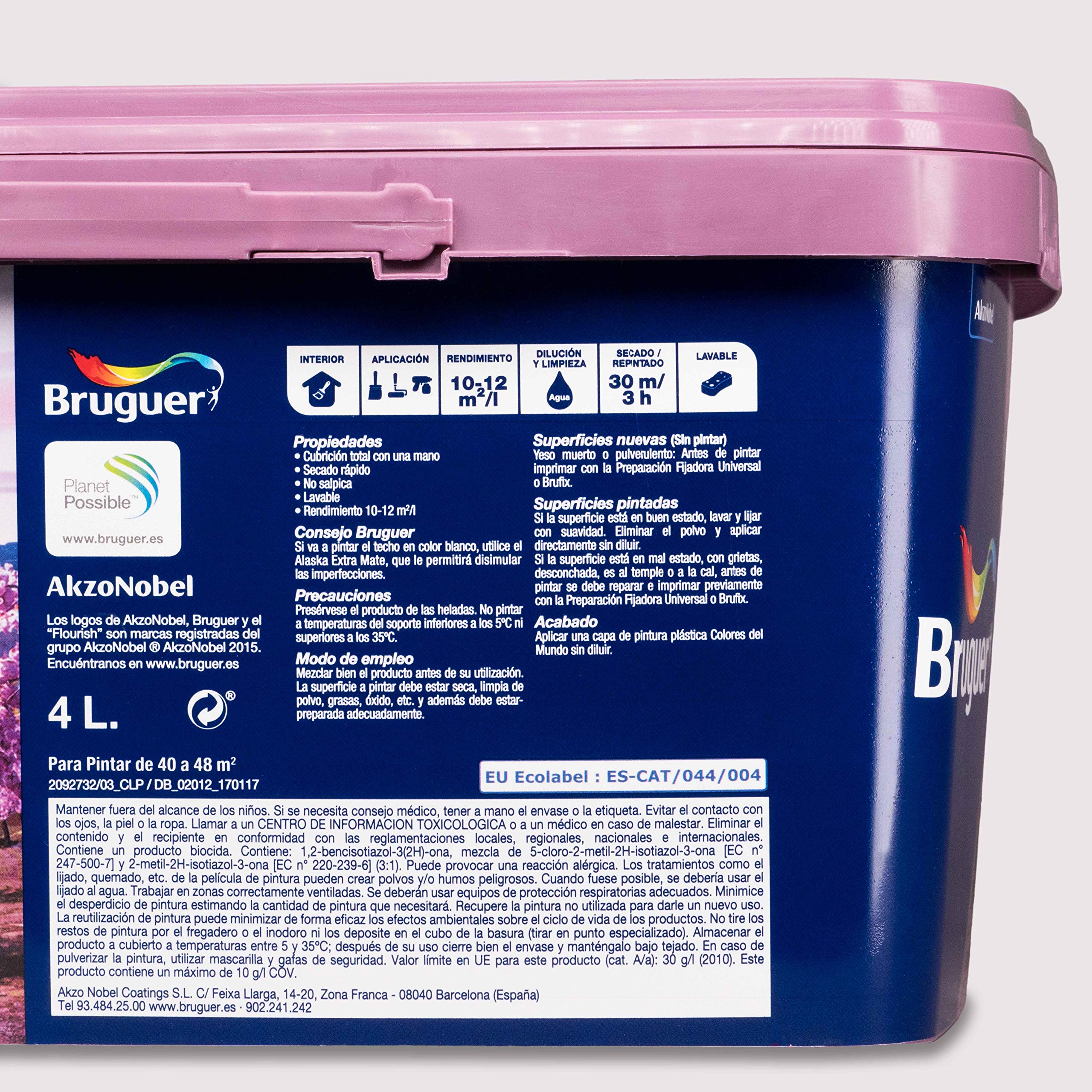 Bruguer Colores del Mundo Pintura para paredes monocapa Japón Matiz de Violeta 4 L