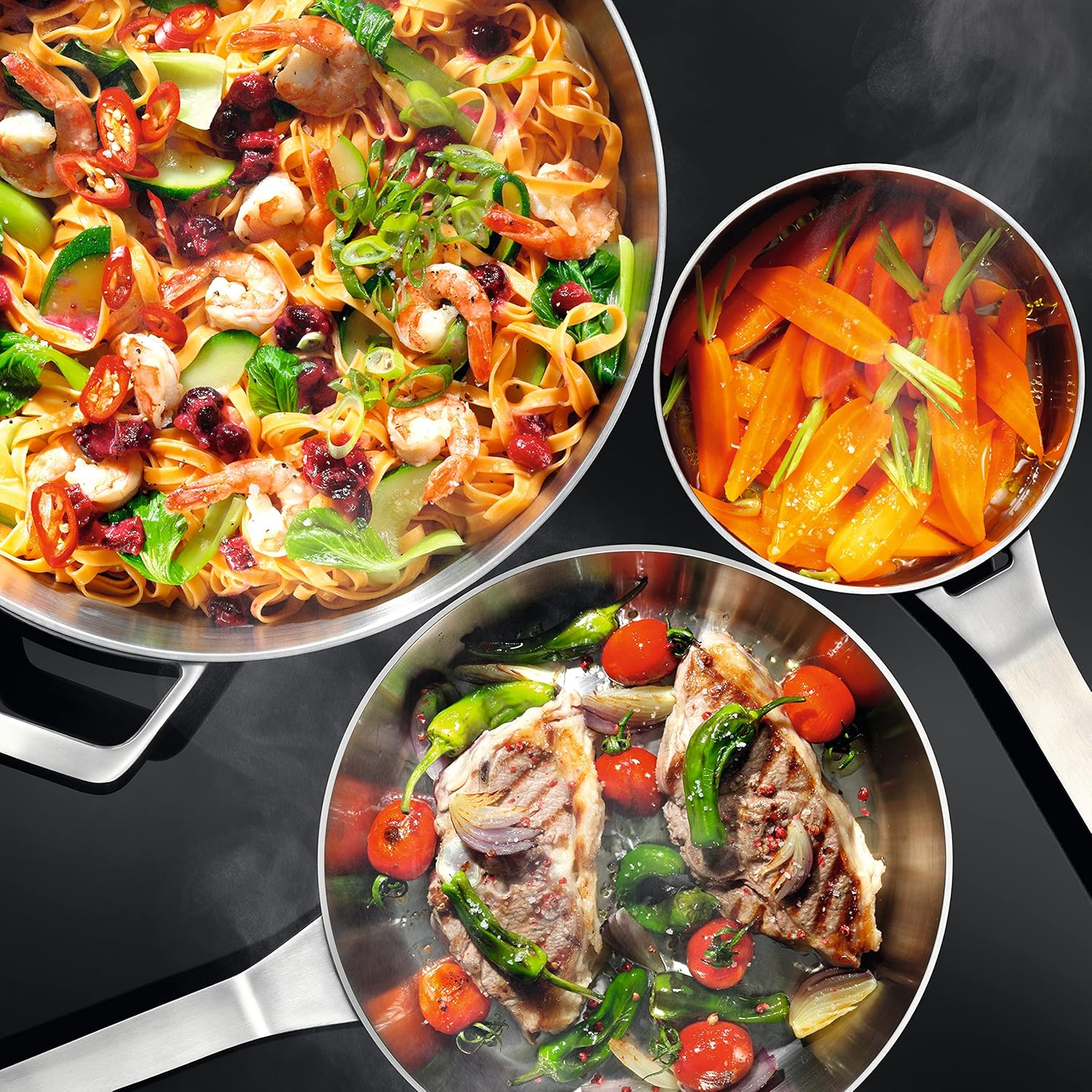 AEG IKB64443IB Piano cottura ad induzione MaxiSense® 60 cm, 4 zone di cottura, con funzione Bridge e superficie antigraffio