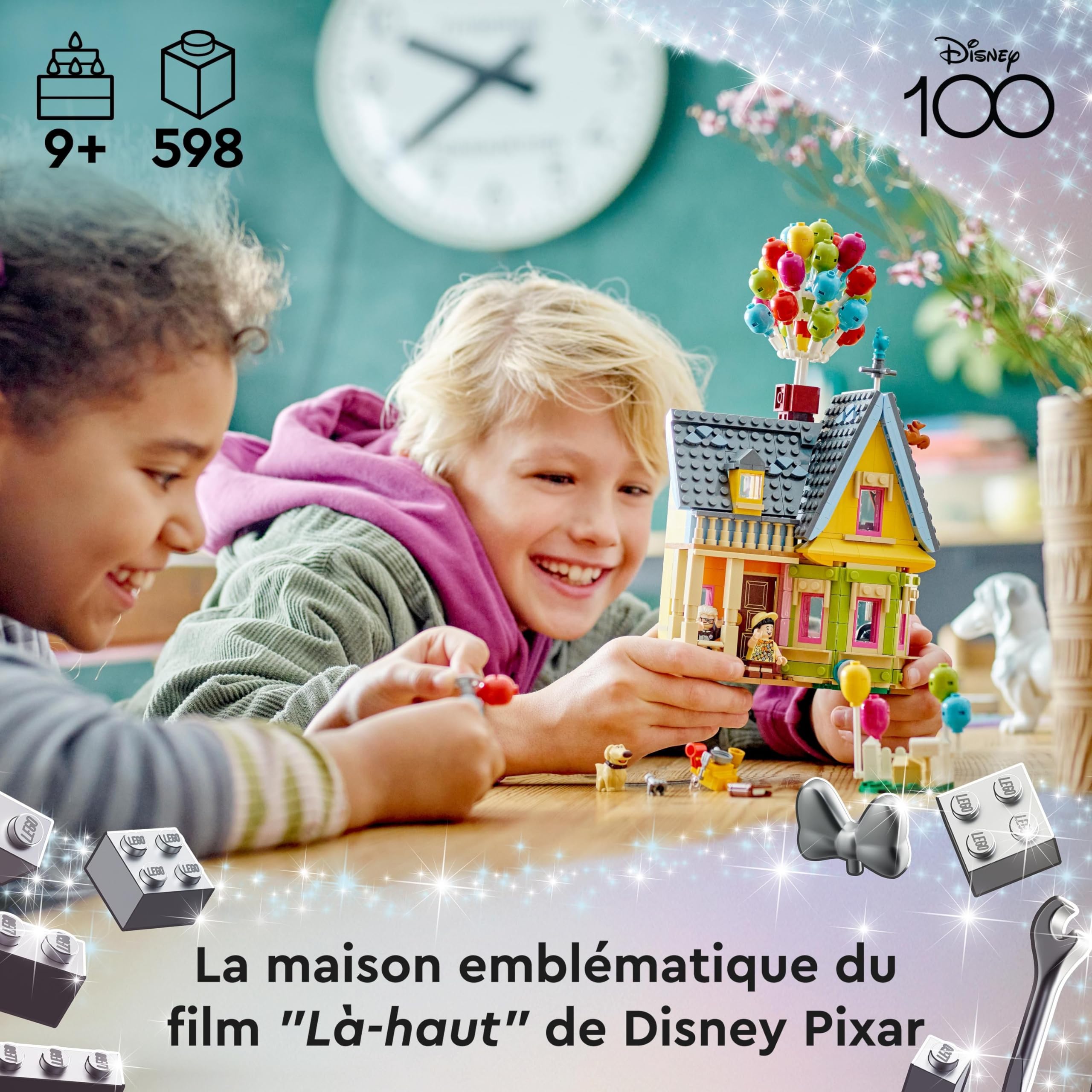 LEGO Disney et Pixar La Maison de « Là-Haut » Jouet avec Ballons - Figurines Carl, Russell et Doug, Maquette Collection pour Filles et garçons, Idée Cadeau Iconique 43217