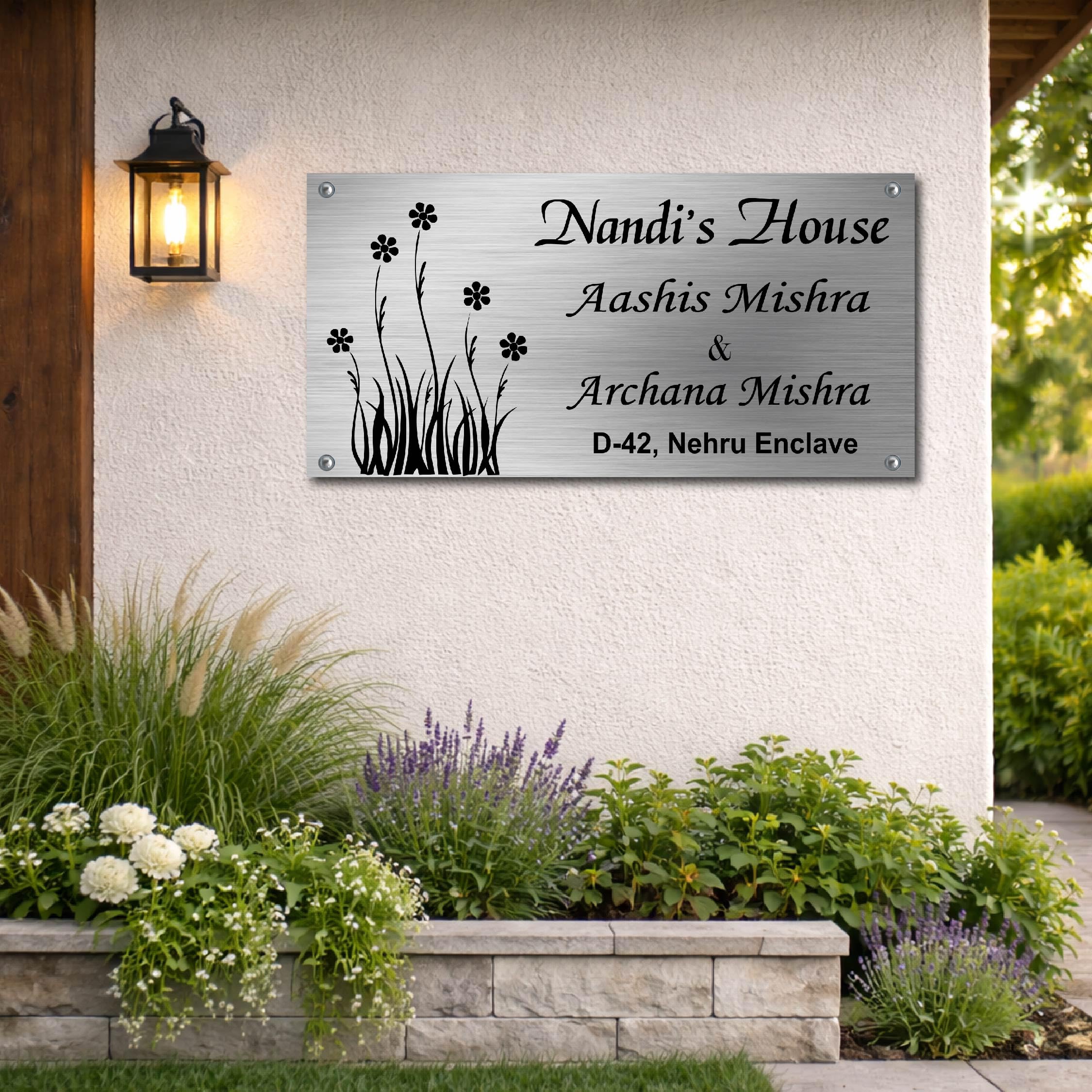 Personalized House Name Plate - Waterproof & Stylish -10 Personalized House Name Plate - Waterproof & Stylish -10